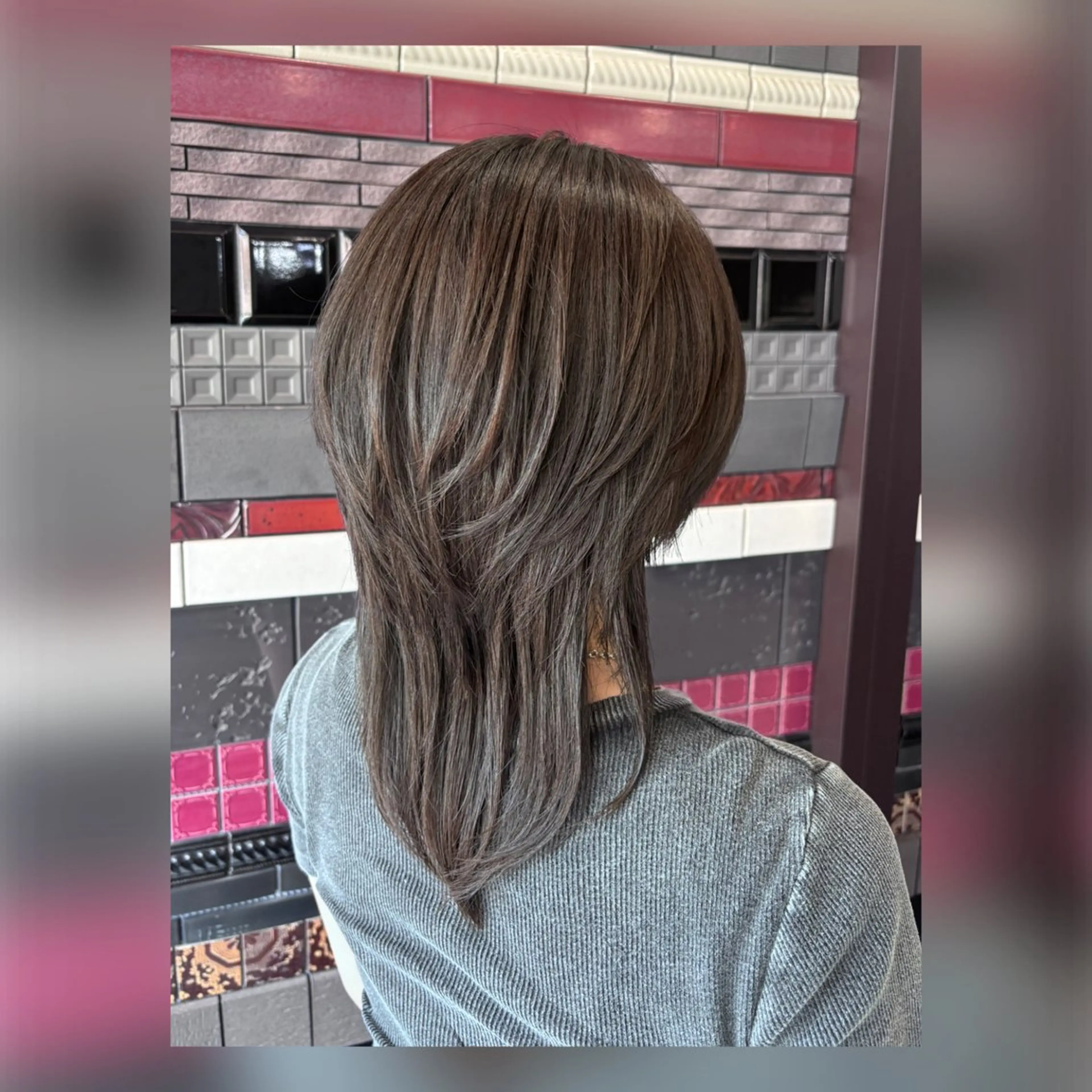 ミディアム カラー ブラウンカラー 透明感カラー ダークブラウン ヘアカラー 問屋町/Lia💎 大下 真依のヘアスタイル