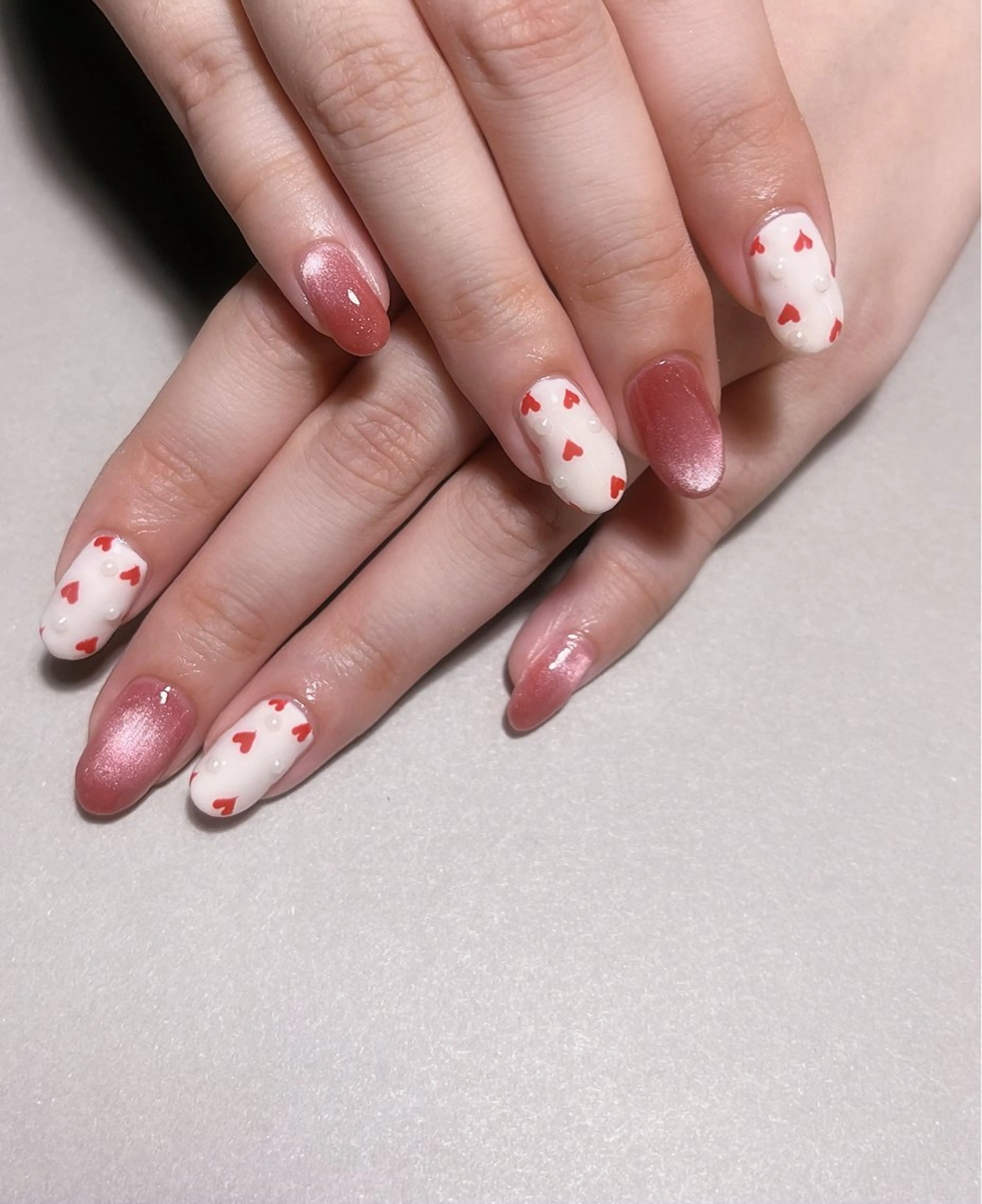 ネイル バレンタイン ハンドネイル ネイルハウス✴︎ふたご座所属・ネイルハウスふたご座 Natsumiのネイルデザイン