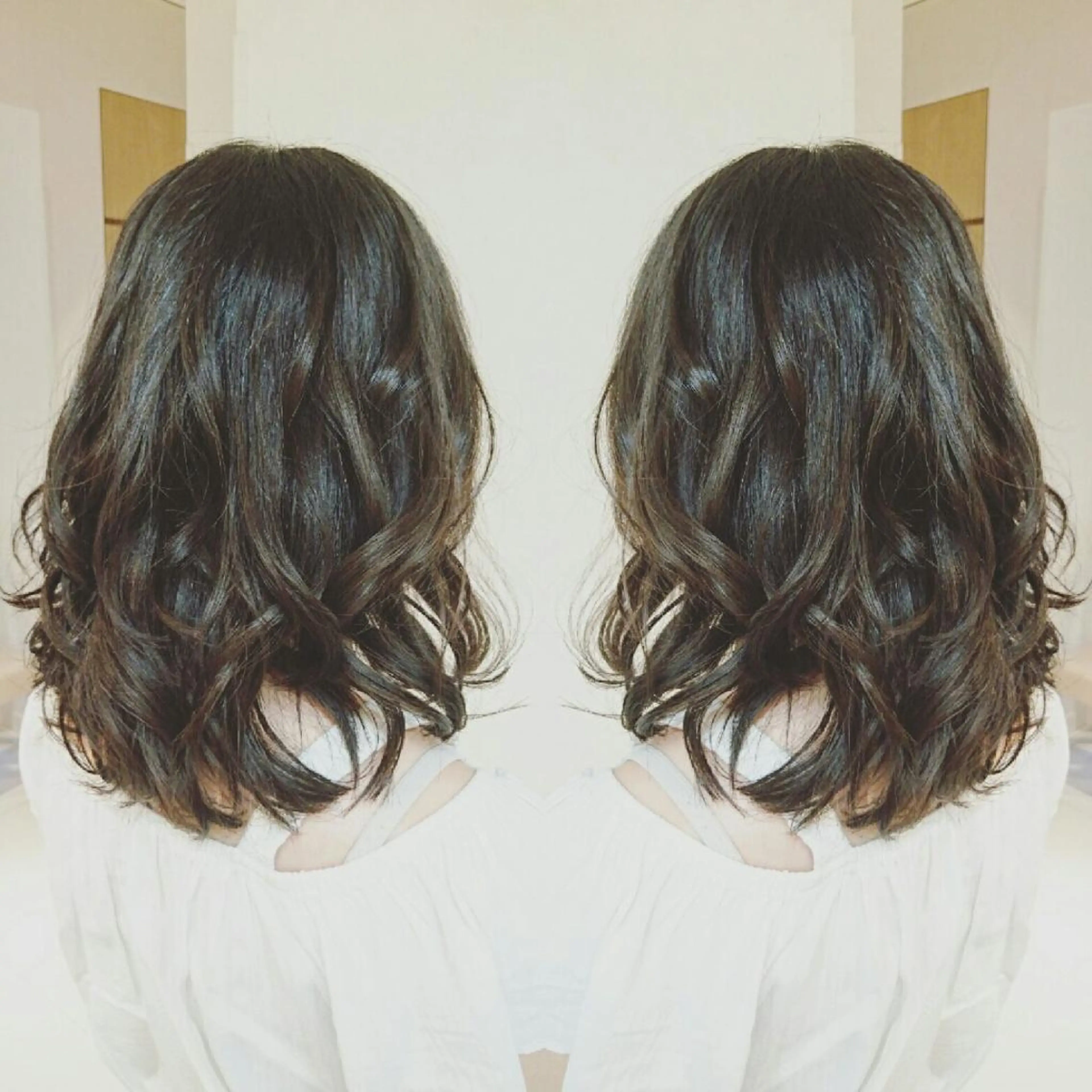 セミロング レイヤーカット 透明感ハイライト◎ 伊藤夏海のヘアスタイル