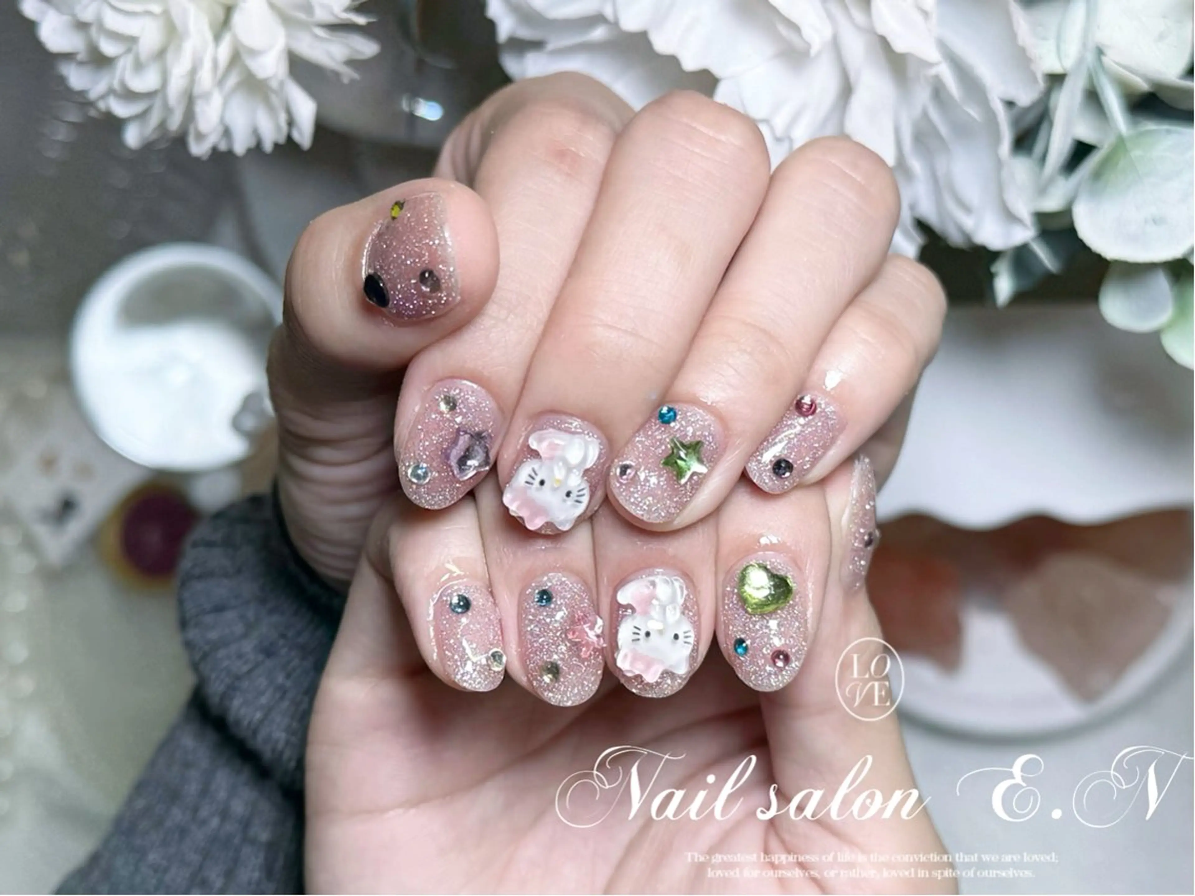 ネイル アートネイル オーロラネイル ブラウン クリアネイル フレンチネイル E.N🦋 長さ出し/持ち込みのネイルデザイン