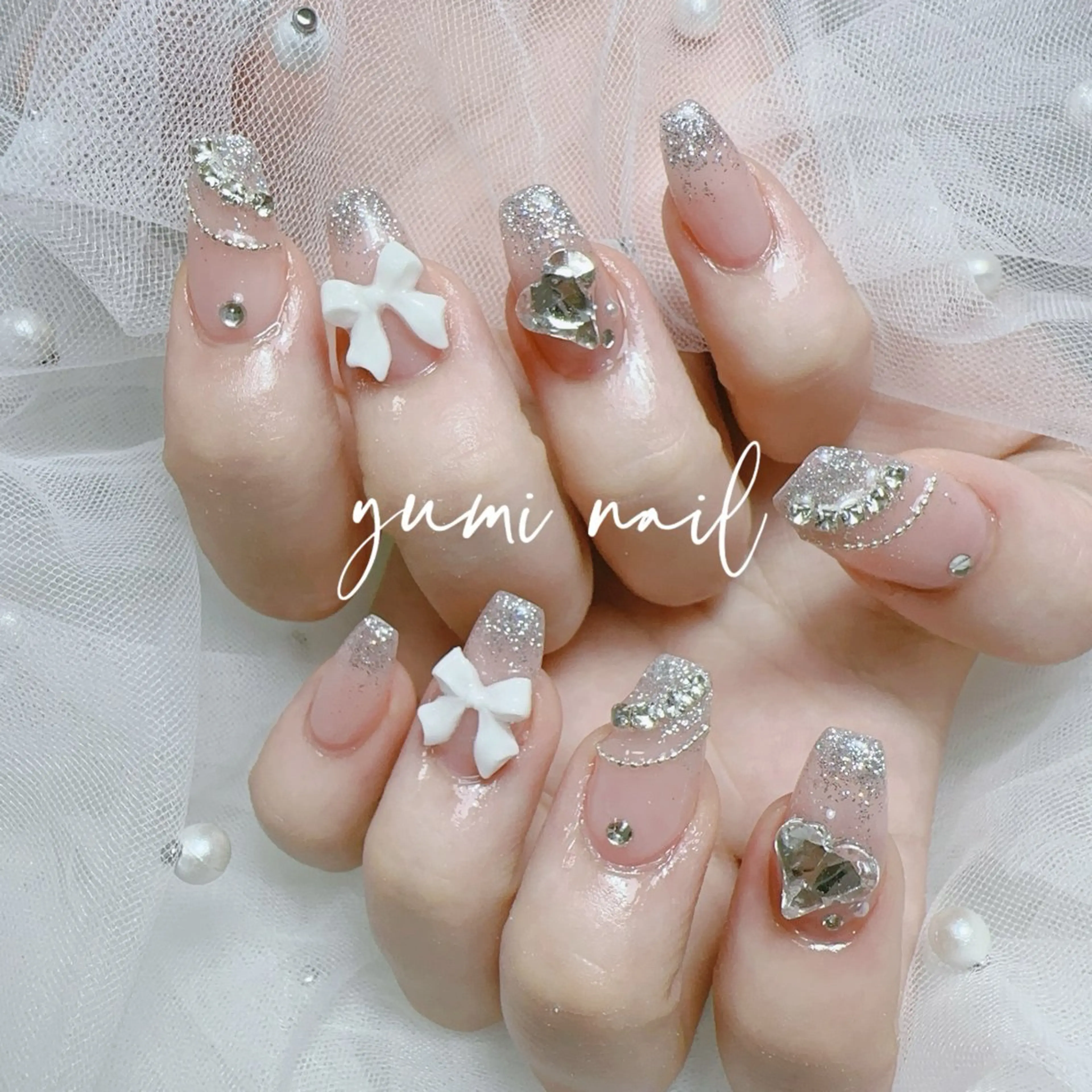 ネイル ハンドネイル Jolly チップ長さだしのネイルデザイン