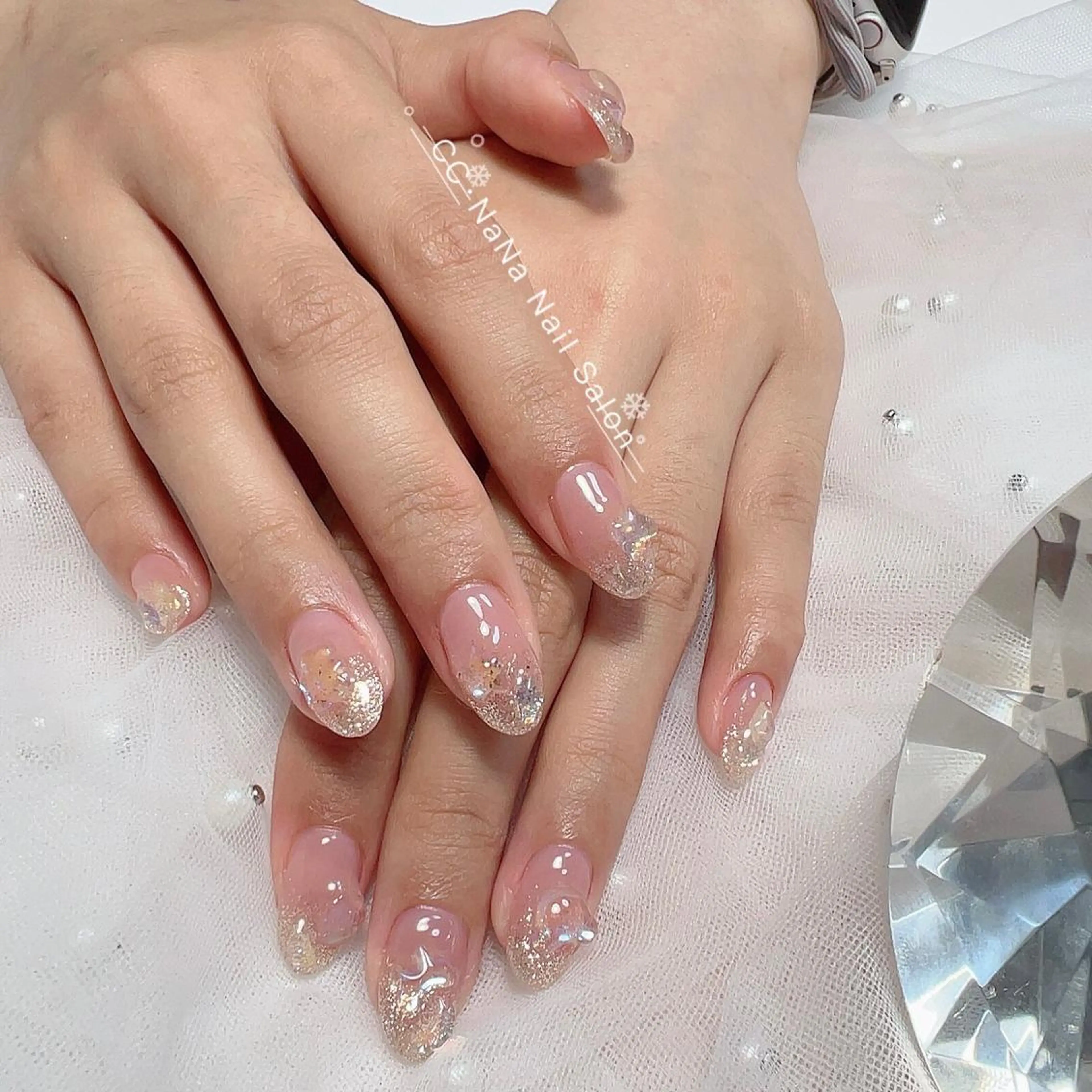 ネイル ハンドネイル 💎CC・NaNa 韓国風ネイル🌙Cのネイルデザイン