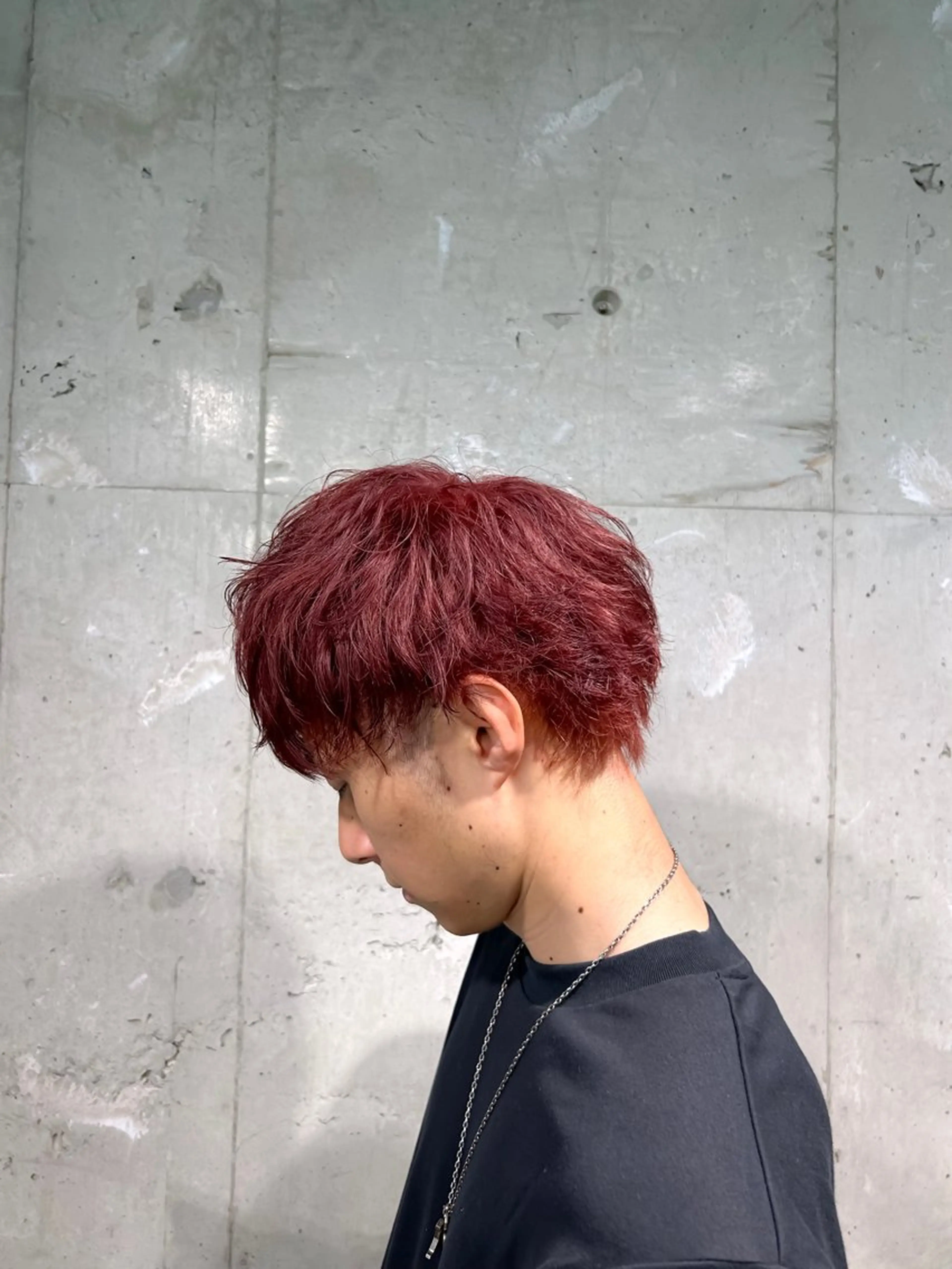 ショート カラー パーマ ヘアアレンジ メンズ ピンクカラー レッドカラー 🫧ハイトーン🫧 TOPstylistのヘアスタイル