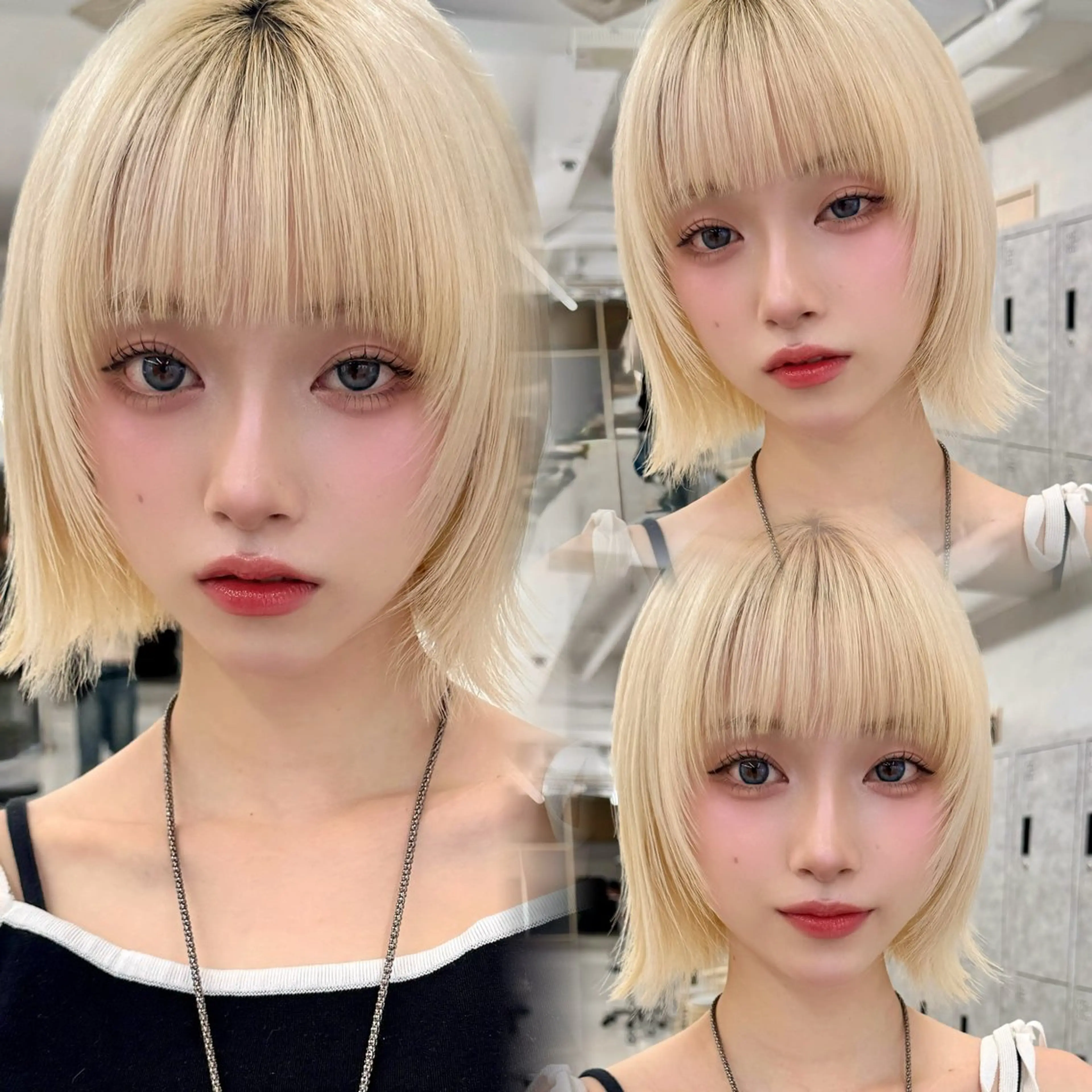 ミディアム ボブ カット レイヤー/韓国/ 顔周り/しんやのヘアスタイル