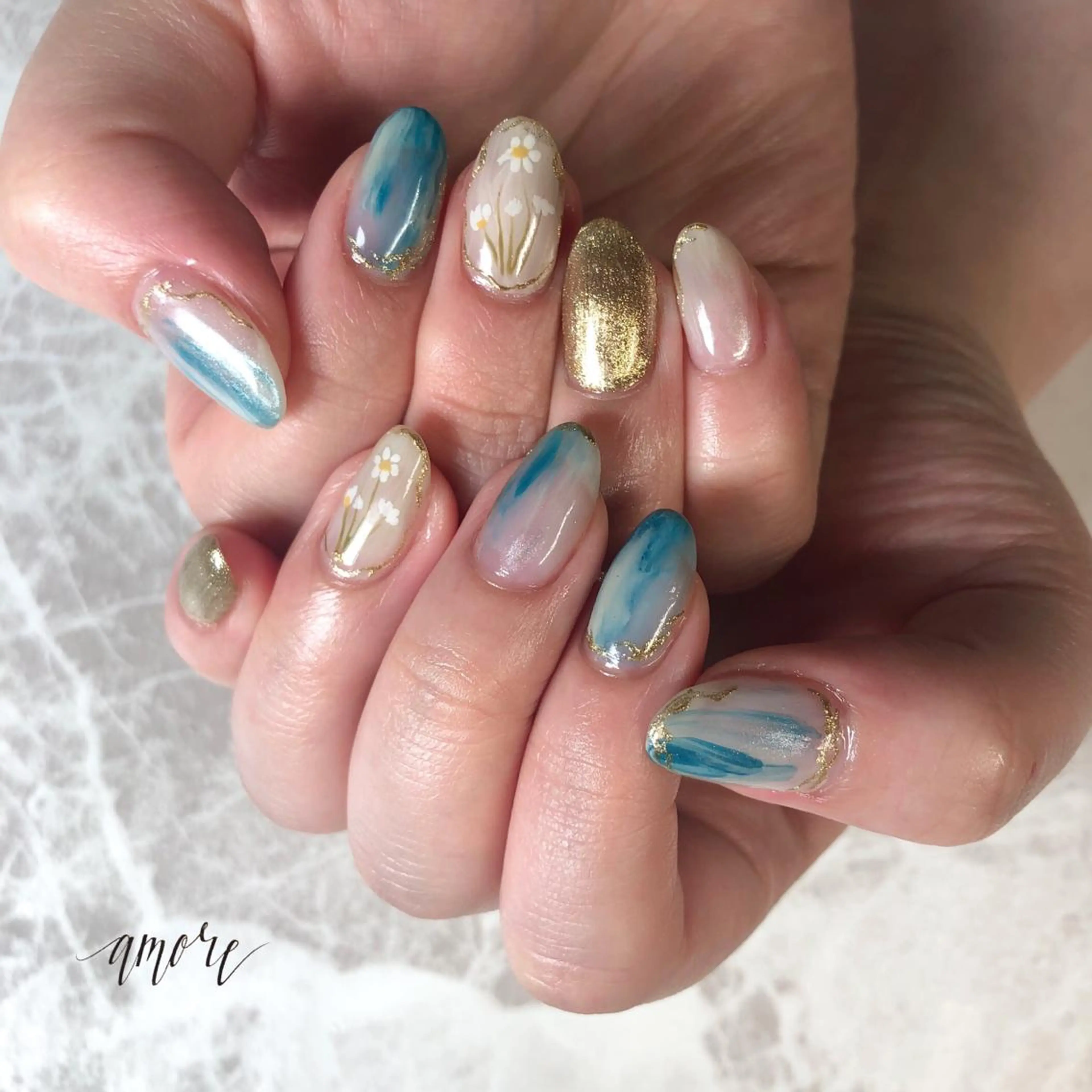 ネイル アートネイル ジェルネイル ミラーネイル ニュアンスネイル 春ネイル You kyehwaのネイルデザイン