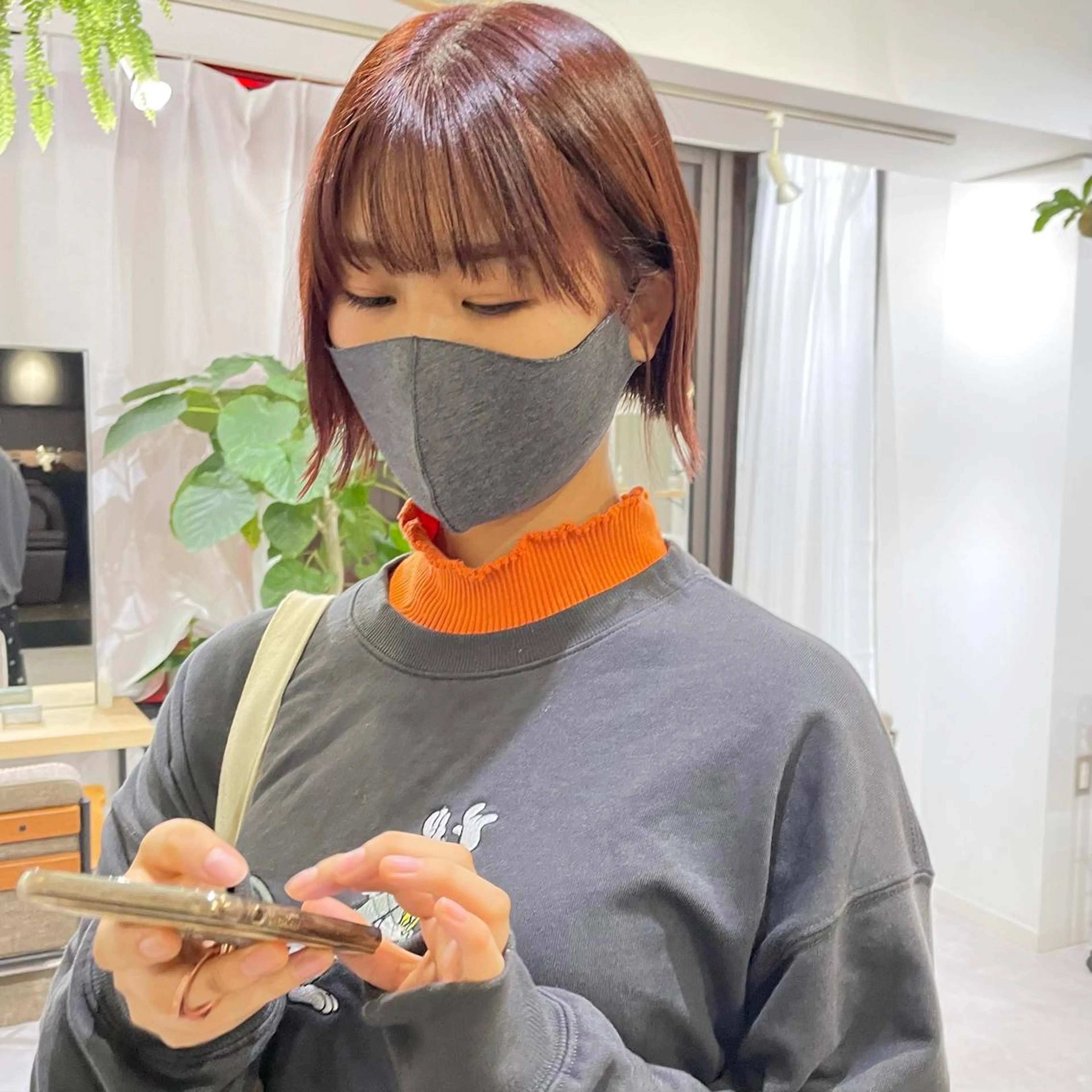 ショート カラー ボブ パーマ＊ 顔まわり似合わせのヘアスタイル