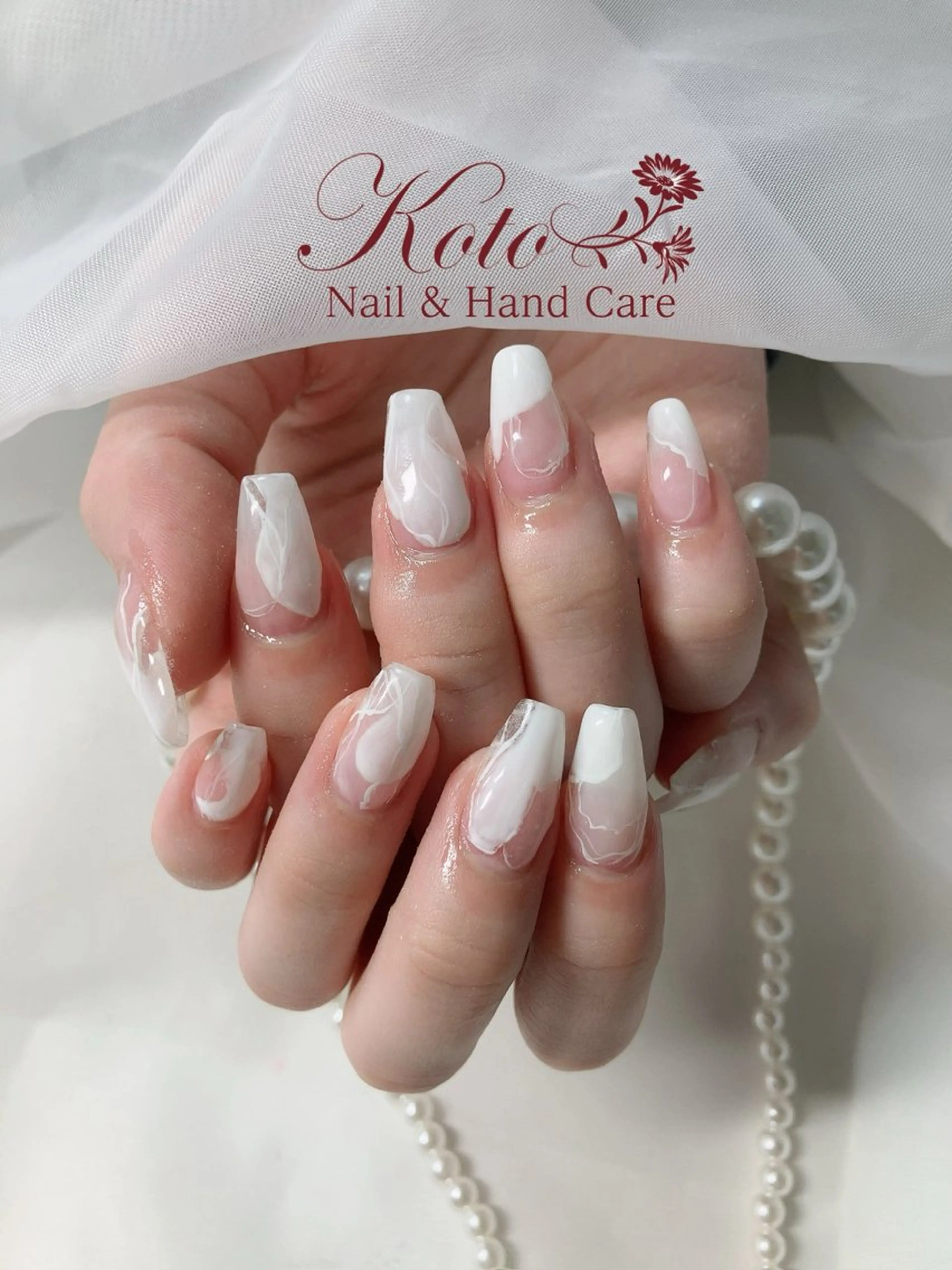 ネイル 長さ出し ジェルネイル 持ち込み ニュアンスネイル 赤色 ハンドネイル Nail Salon KOTOのネイルデザイン