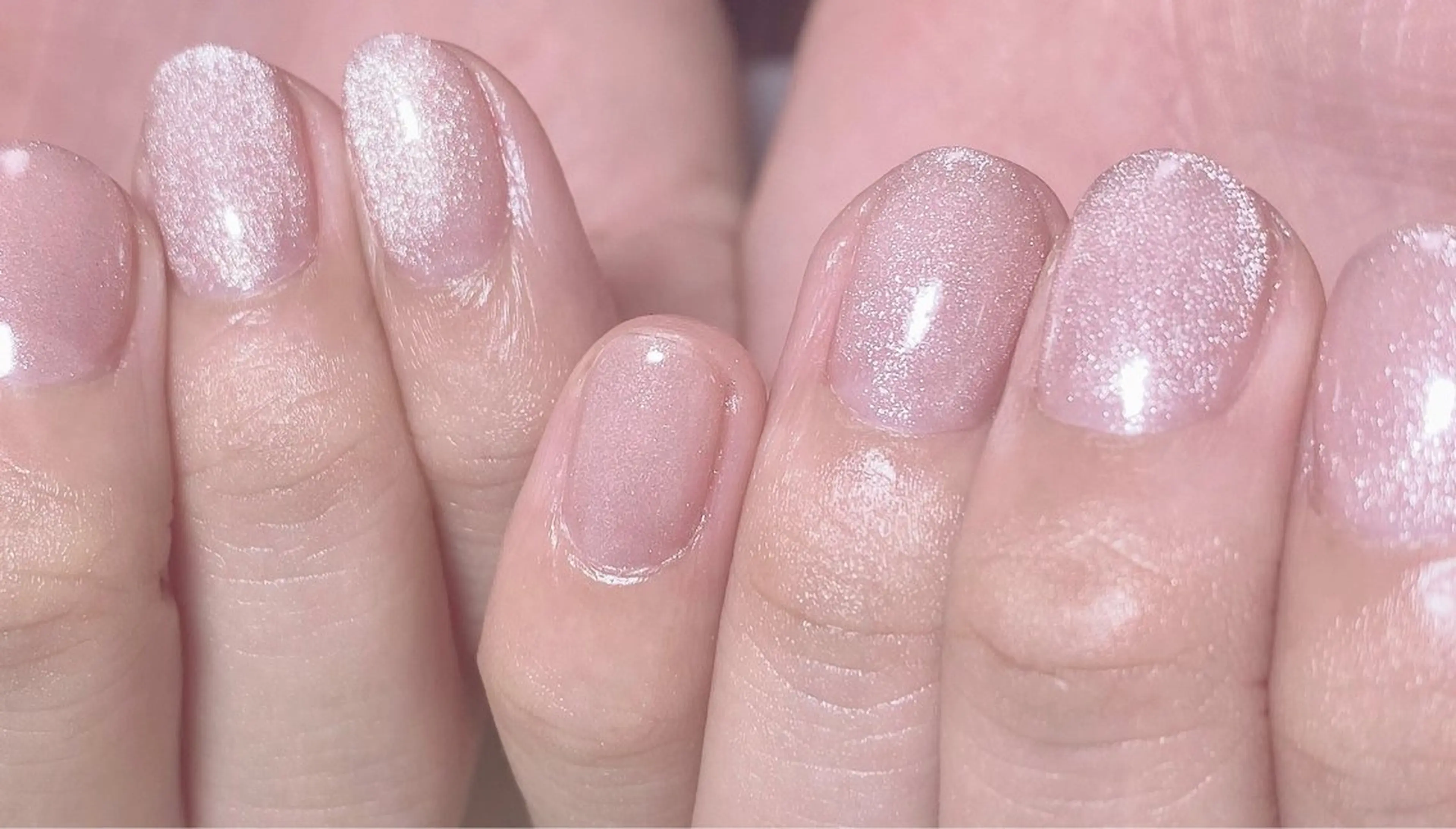 ネイル オフィスネイル ピンク Nail Salon K 🧸美爪育成のネイルデザイン