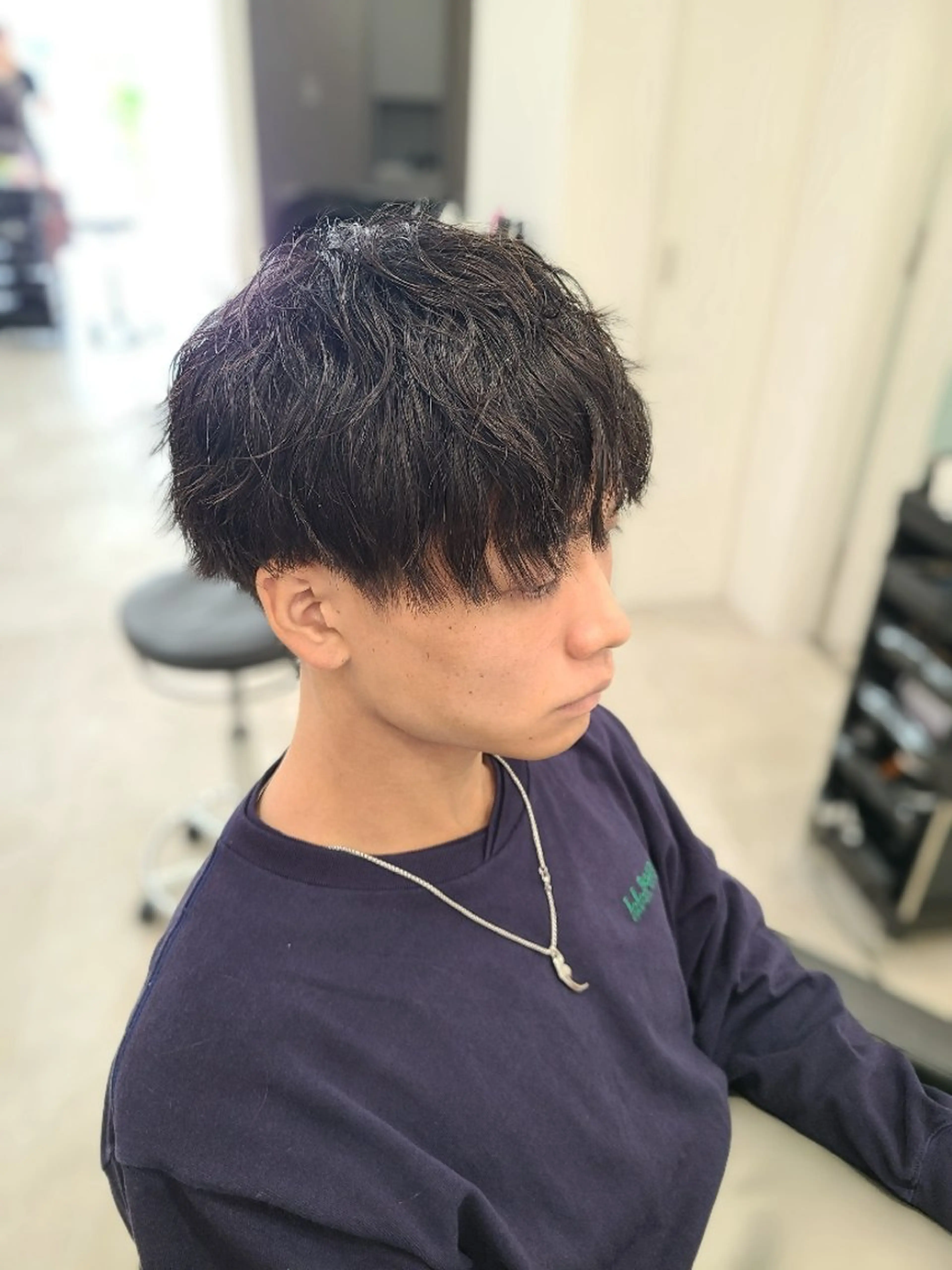 ショート パーマ メンズ カット パーマ 桐島 令奈のヘアスタイル