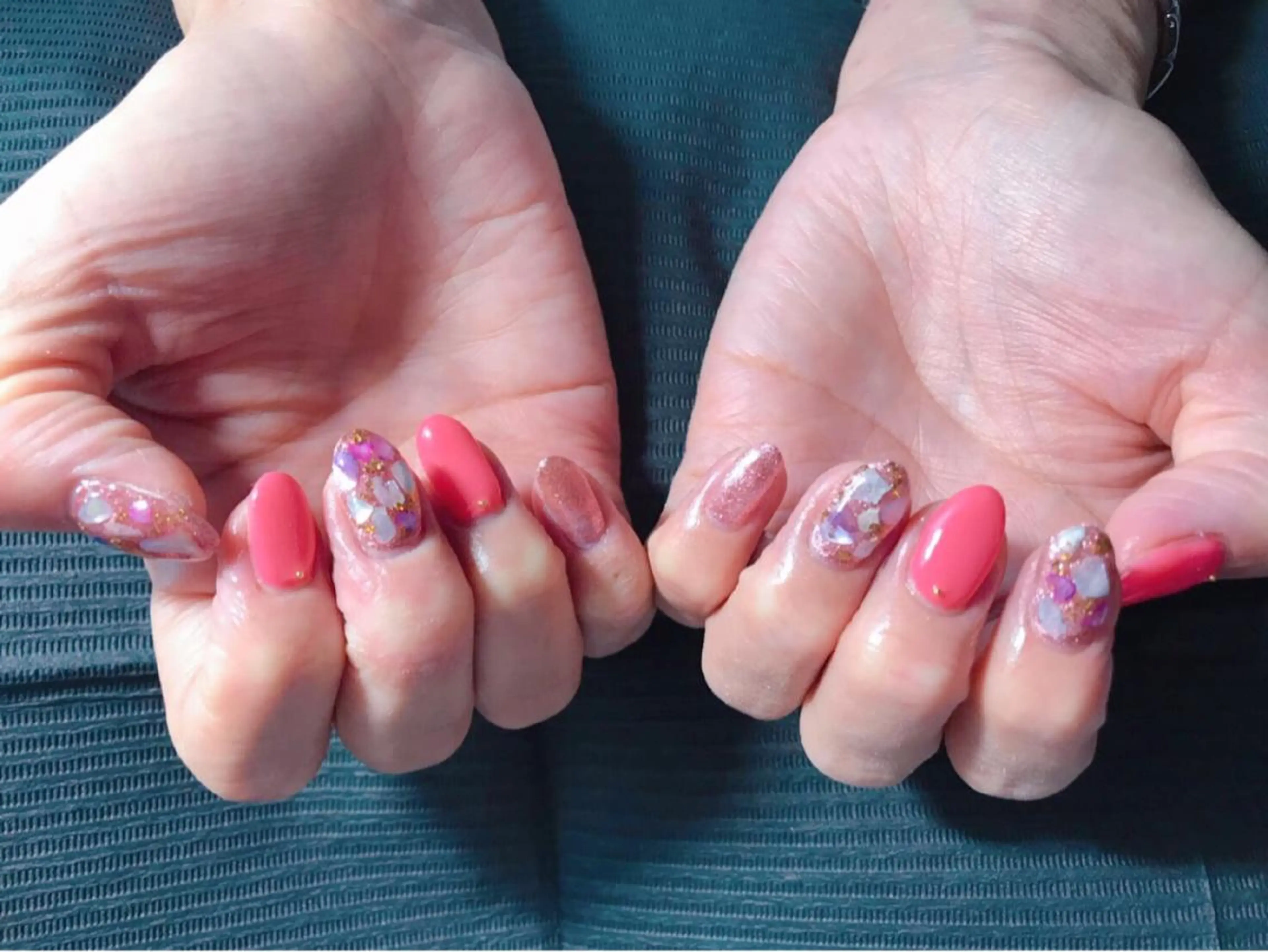 ネイル ブルー ジェルネイル スカルプネイル 美容室 ソンリエのヘアスタイル