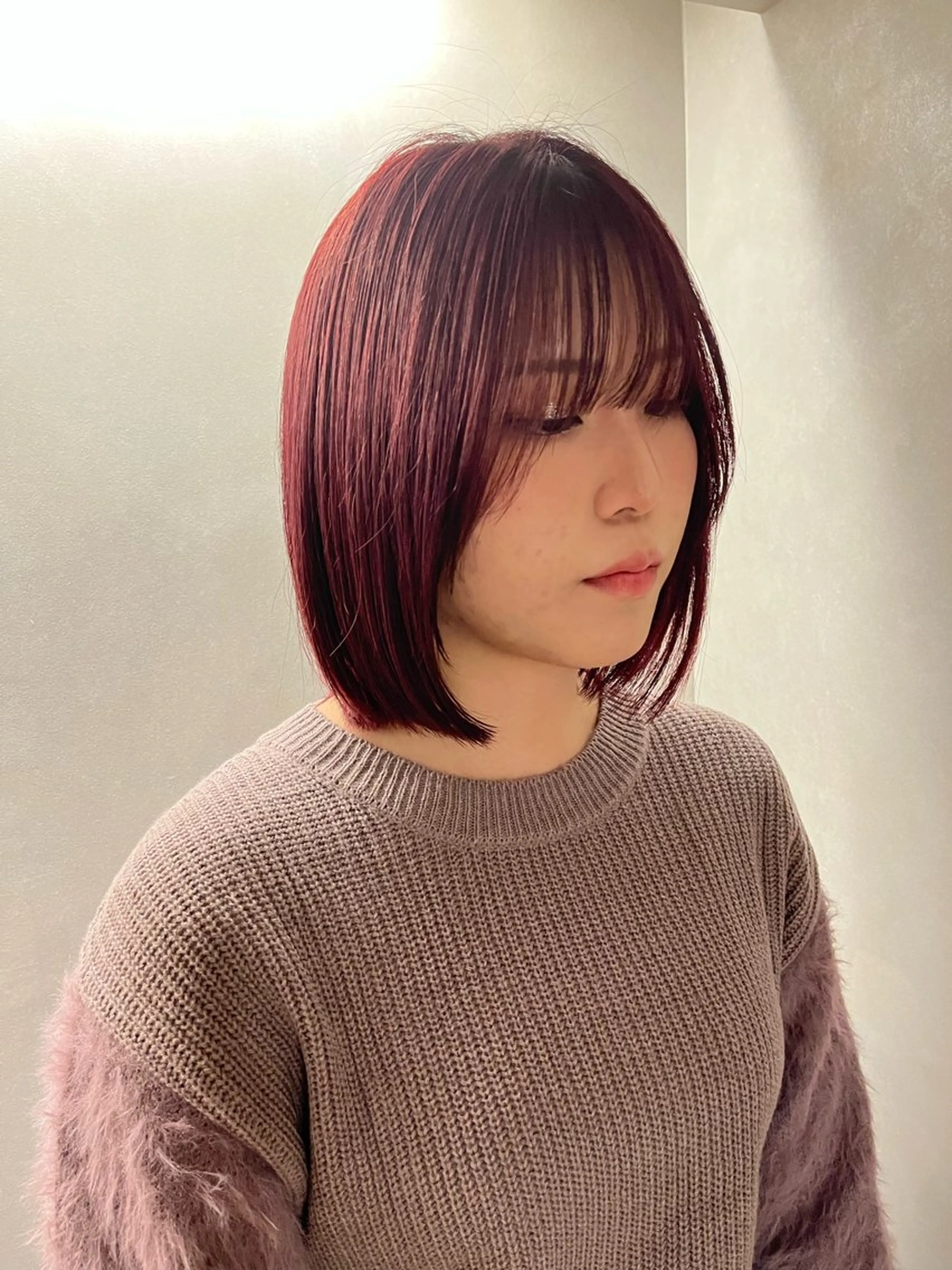 ミディアム カラー ioeわかめようじ/ 縮毛矯正/髪質改善のヘアスタイル