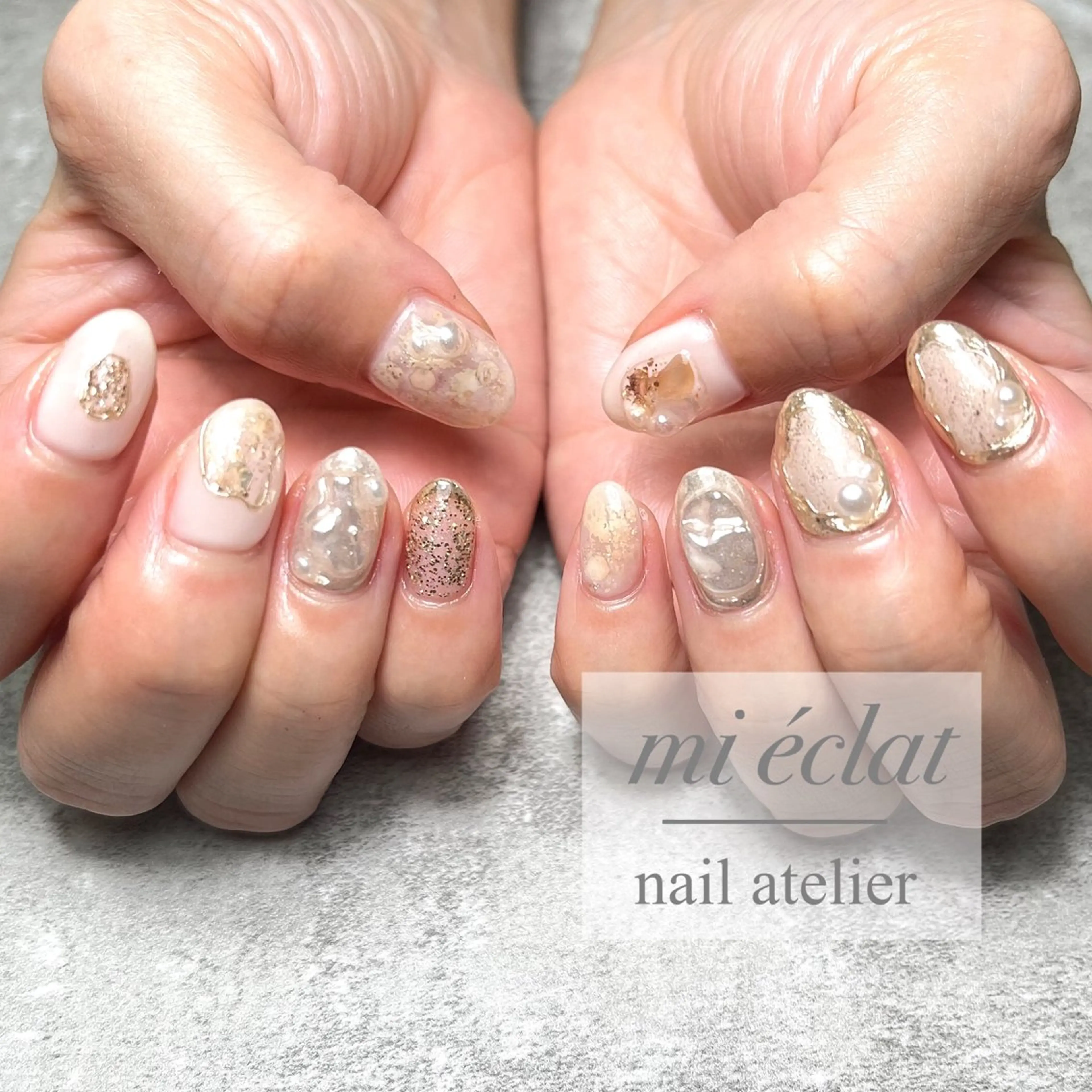 ネイル アートネイル ニュアンスネイル ハンドネイル mi éclat ミ　エクラのネイルデザイン