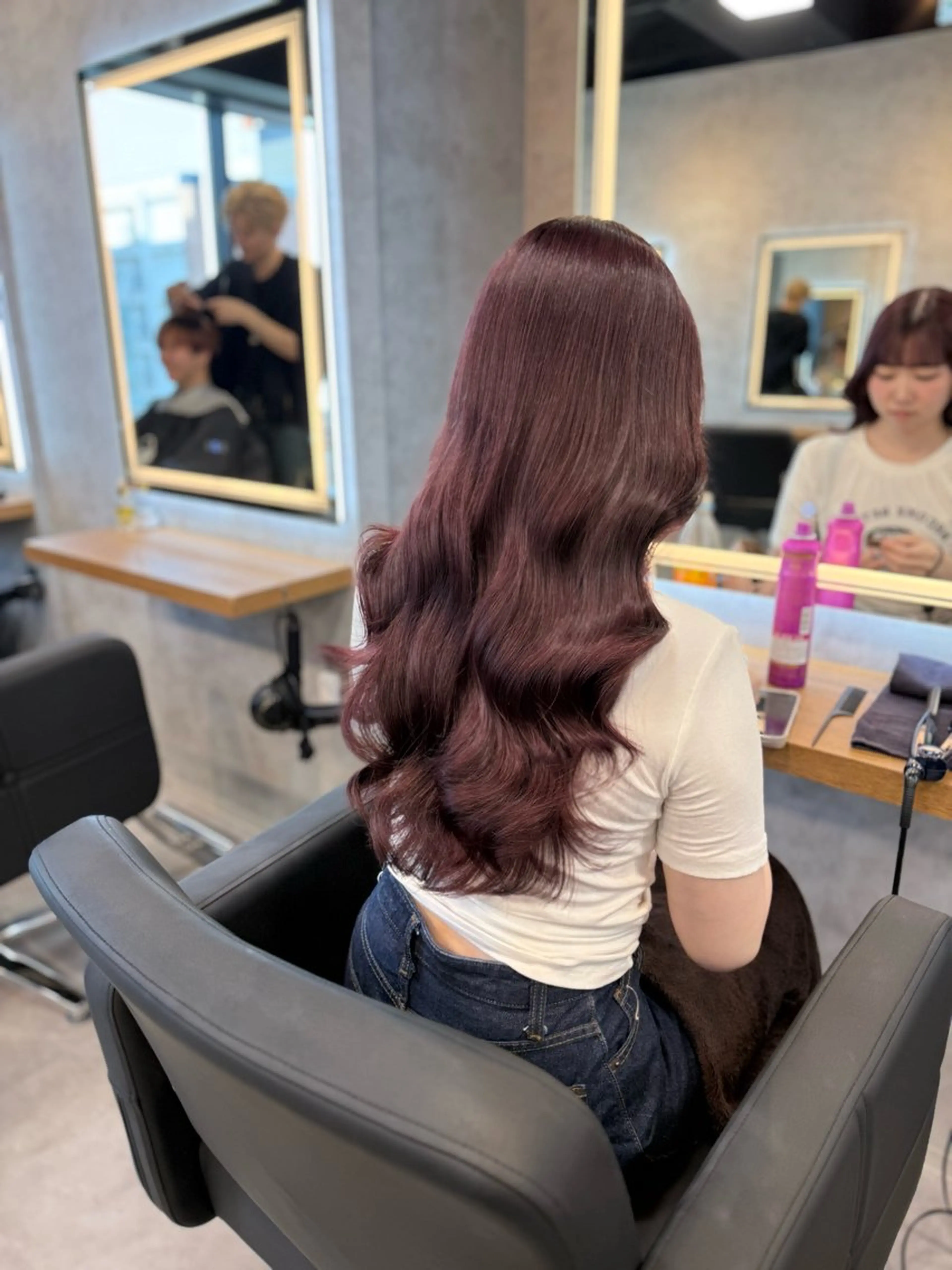 ロング カラー ヘアアレンジ カット ヘアカラー トリートメント ヘアセット レイヤー×透明感カラ ーHAYATOのヘアスタイル