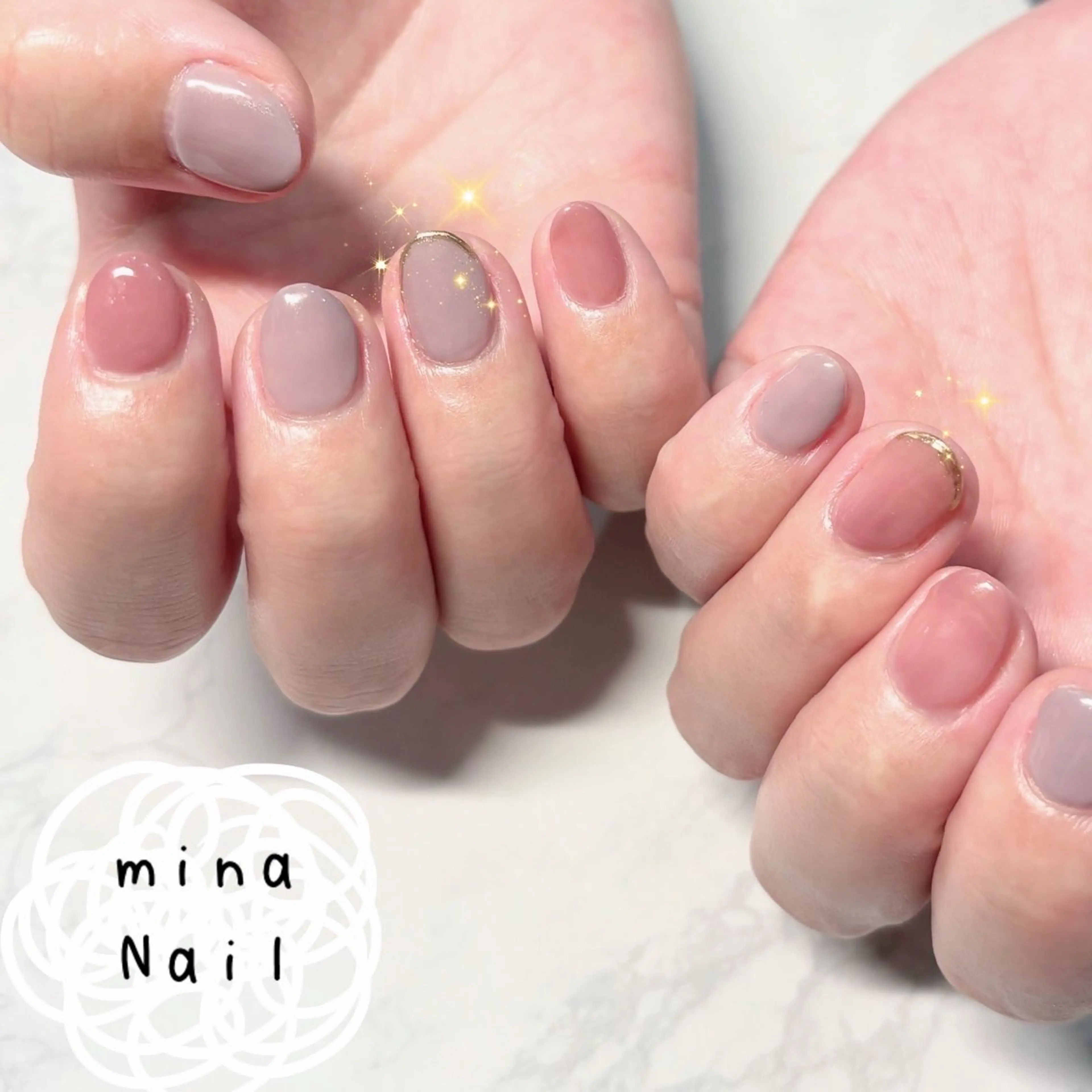 ネイル フレンチネイル ミラーネイル mina Nailのネイルデザイン