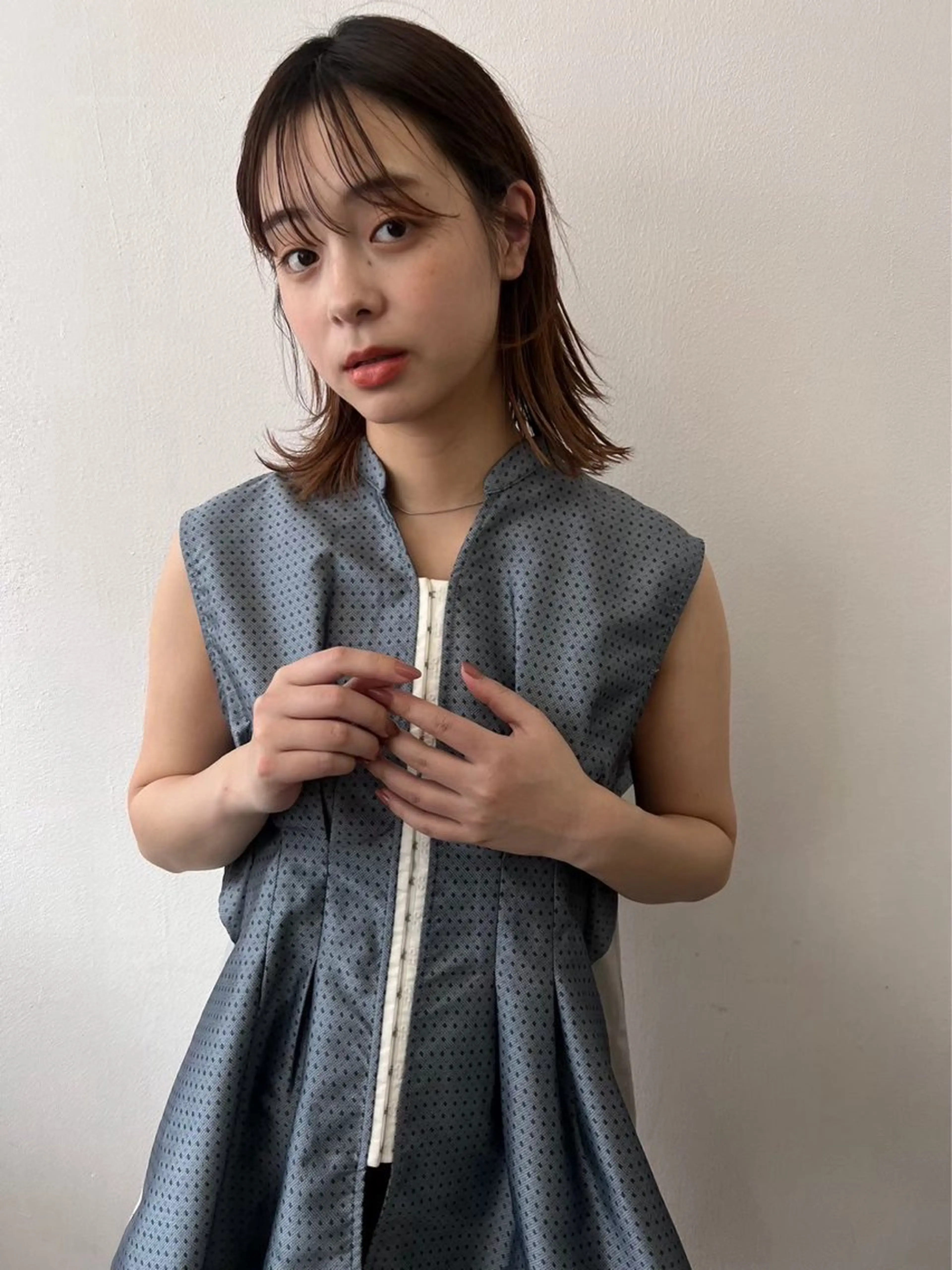 ミディアム カット ヘアカラー トリートメント LUCCI所属・udaハイトーン /ボブ/レイヤーのヘアスタイル