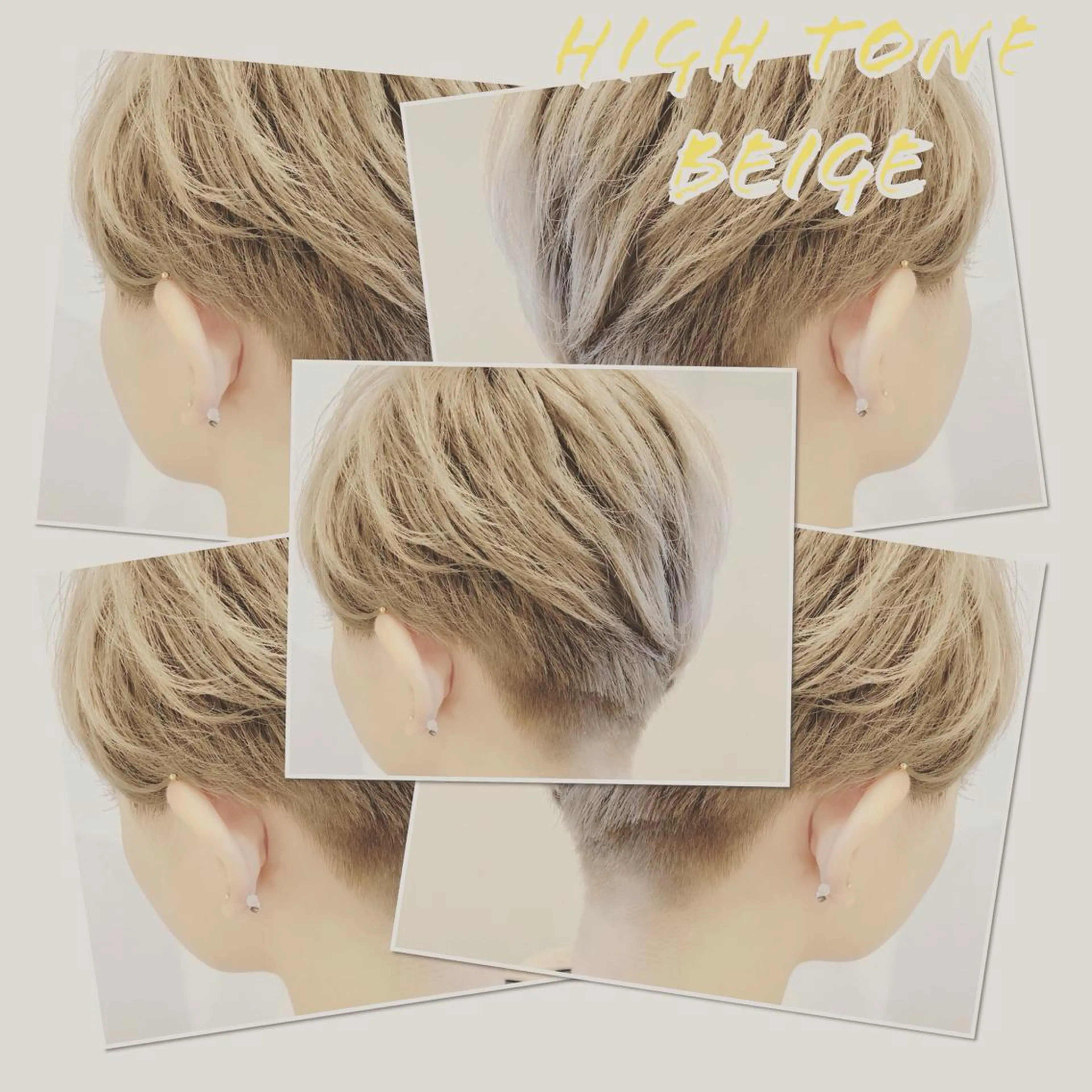 ショート ハイライト/ブリーチ バレイヤージュ関佳祐のヘアスタイル