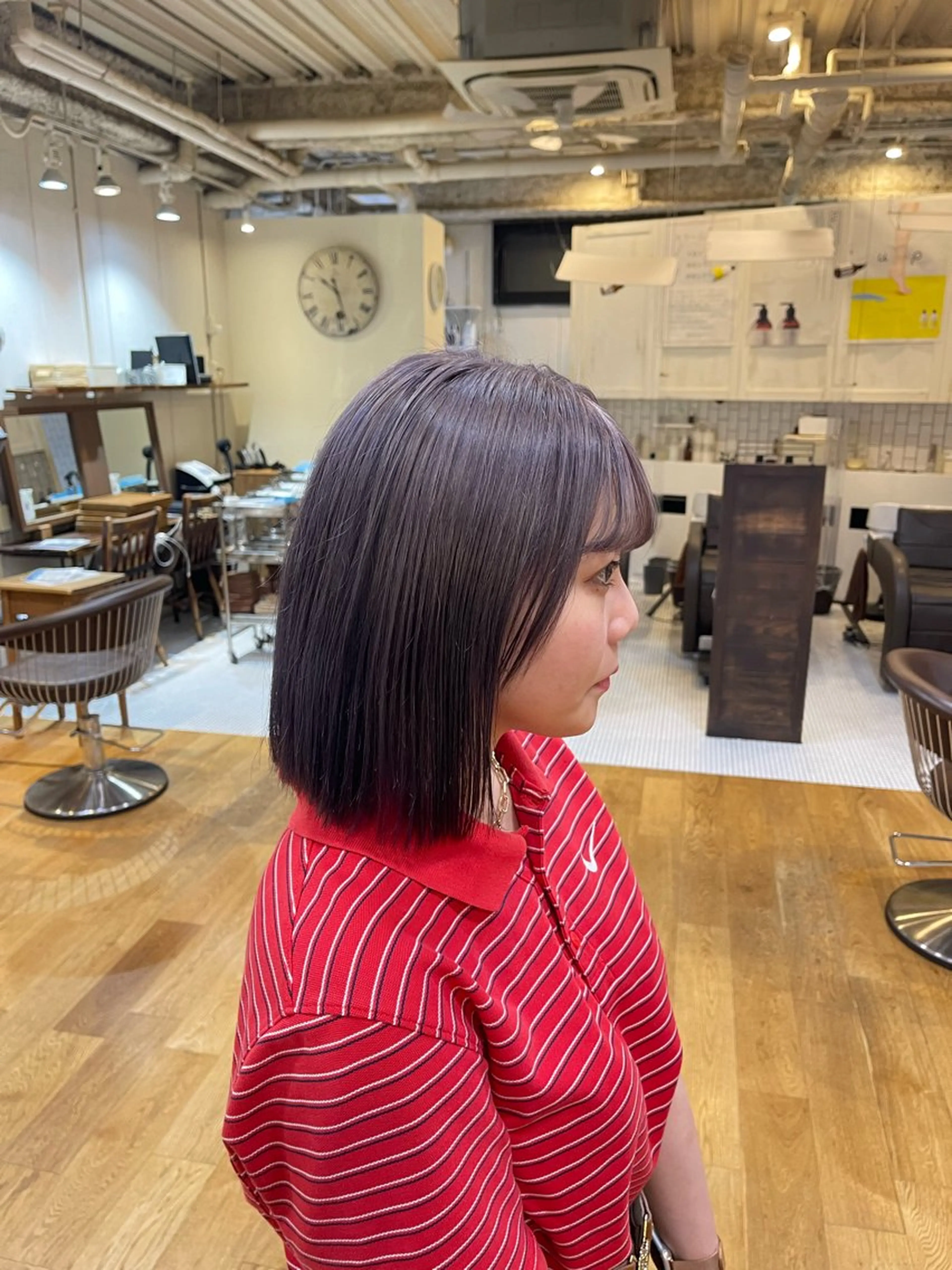 ミディアム カラー ベージュカラー 🌈ボブ/縮毛矯正/ 梅田美容室🌈もあのヘアスタイル