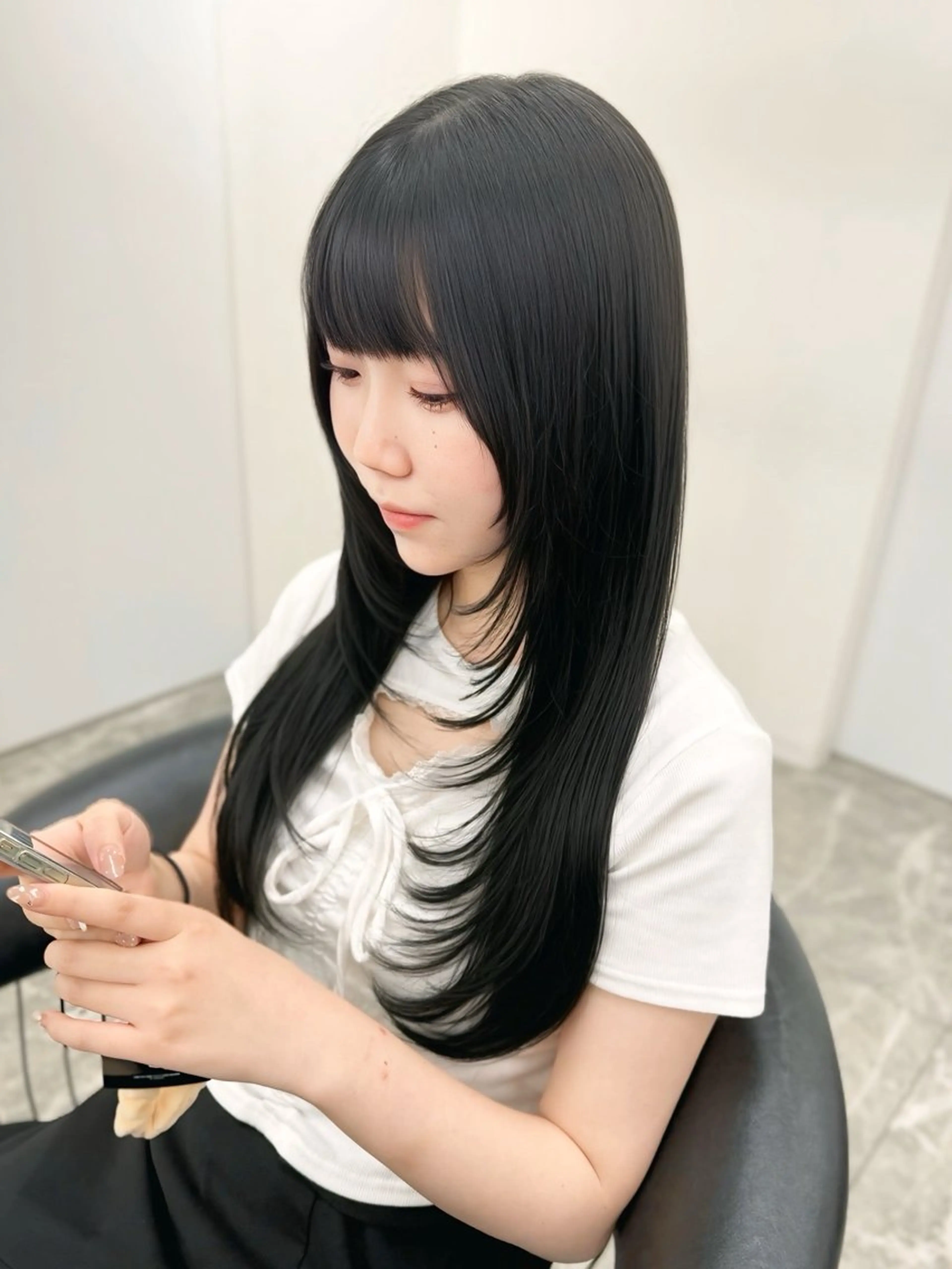 ロング カット ヘアカラー トリートメント 京都レイヤーカット/ 縮毛矯正/羽柴りくのヘアスタイル