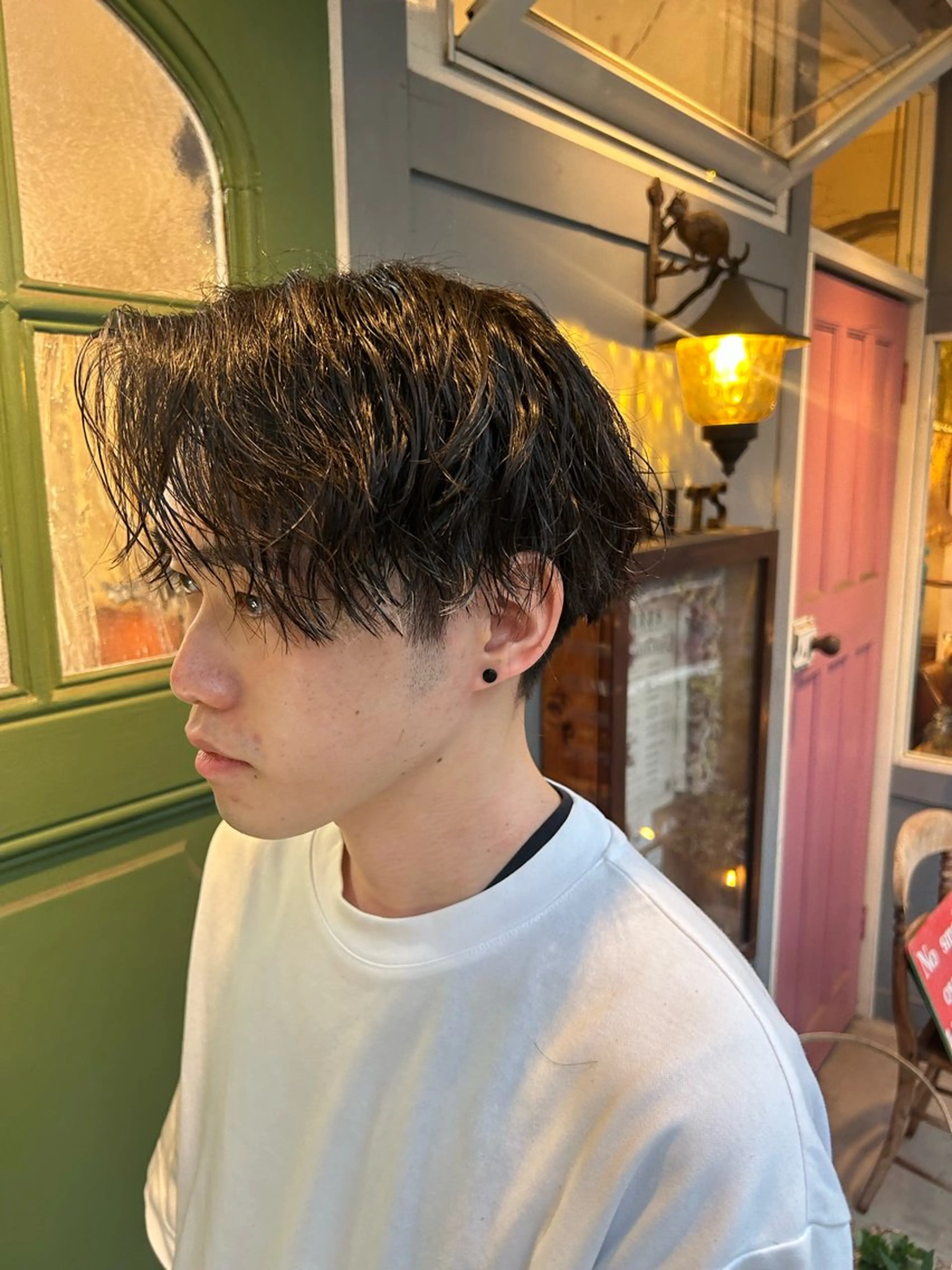 ショート パーマ メンズ カット パーマ 清水千優/パーマ/透 明感カラー/メンズのヘアスタイル