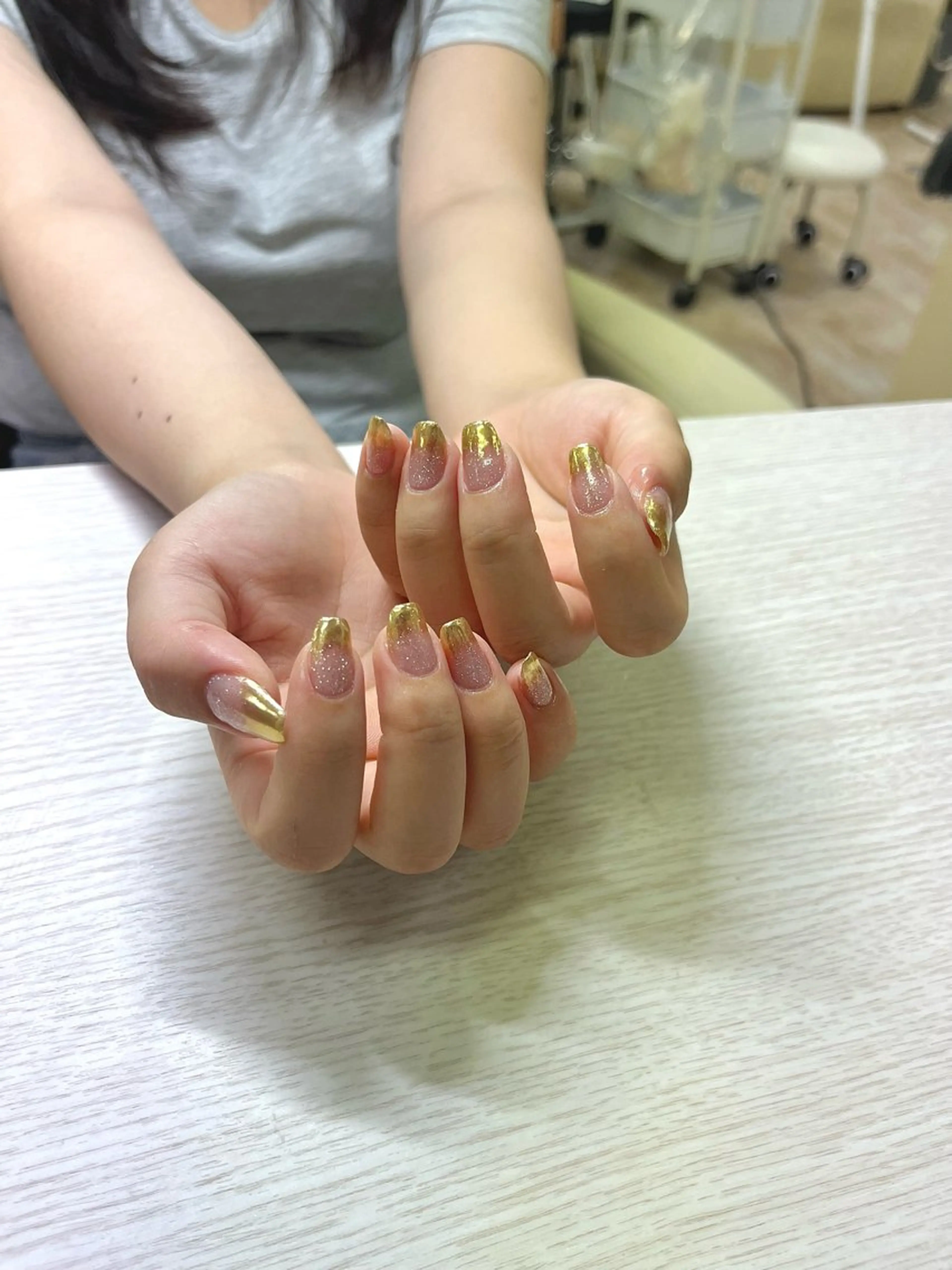 ネイル ゴールド ミラーネイル TRU きゃんのネイルデザイン