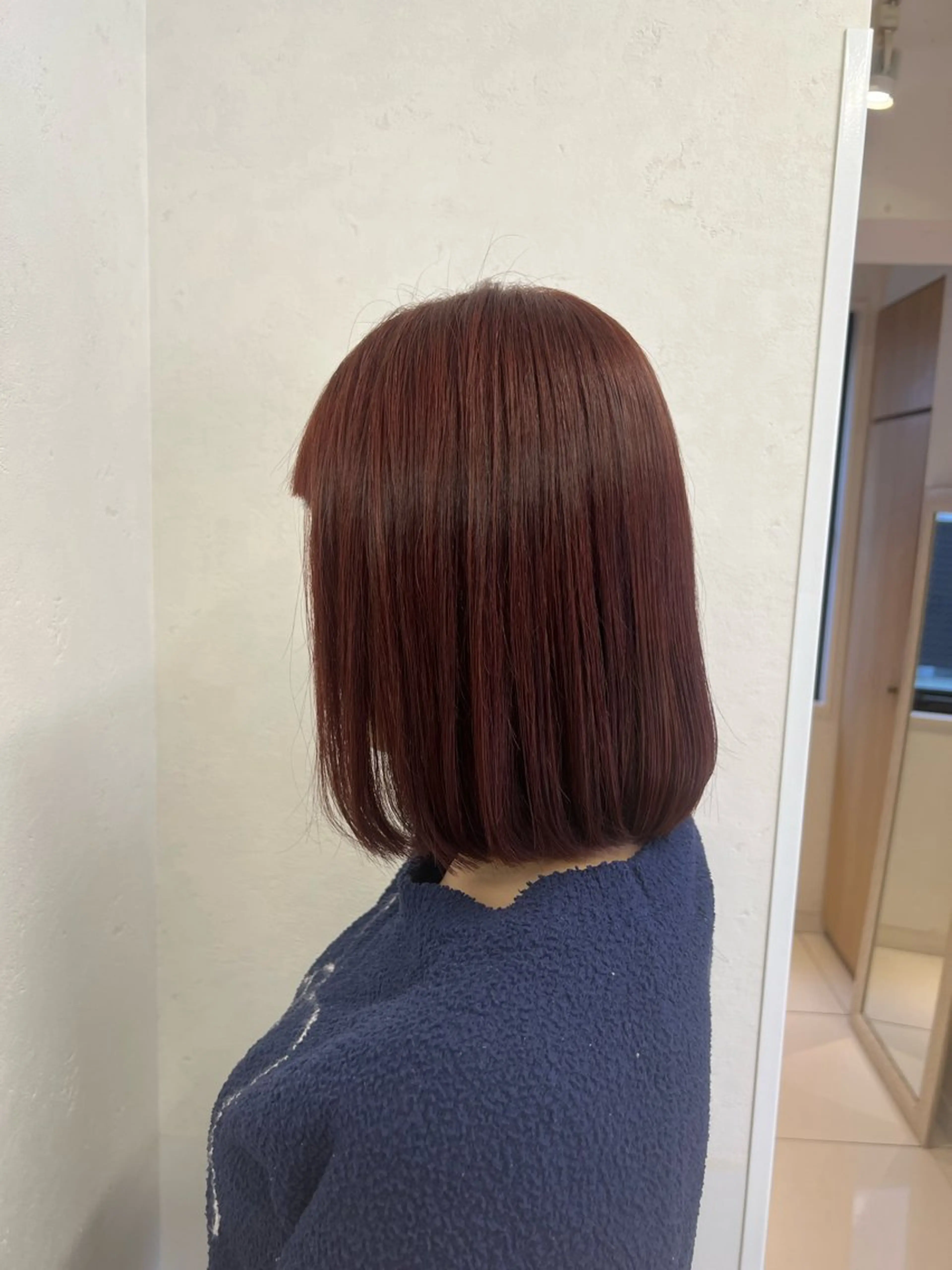 ミディアム カラー ピンクカラー カット ヘアカラー トリートメント ボブ/透明感カラー /さちかのヘアスタイル