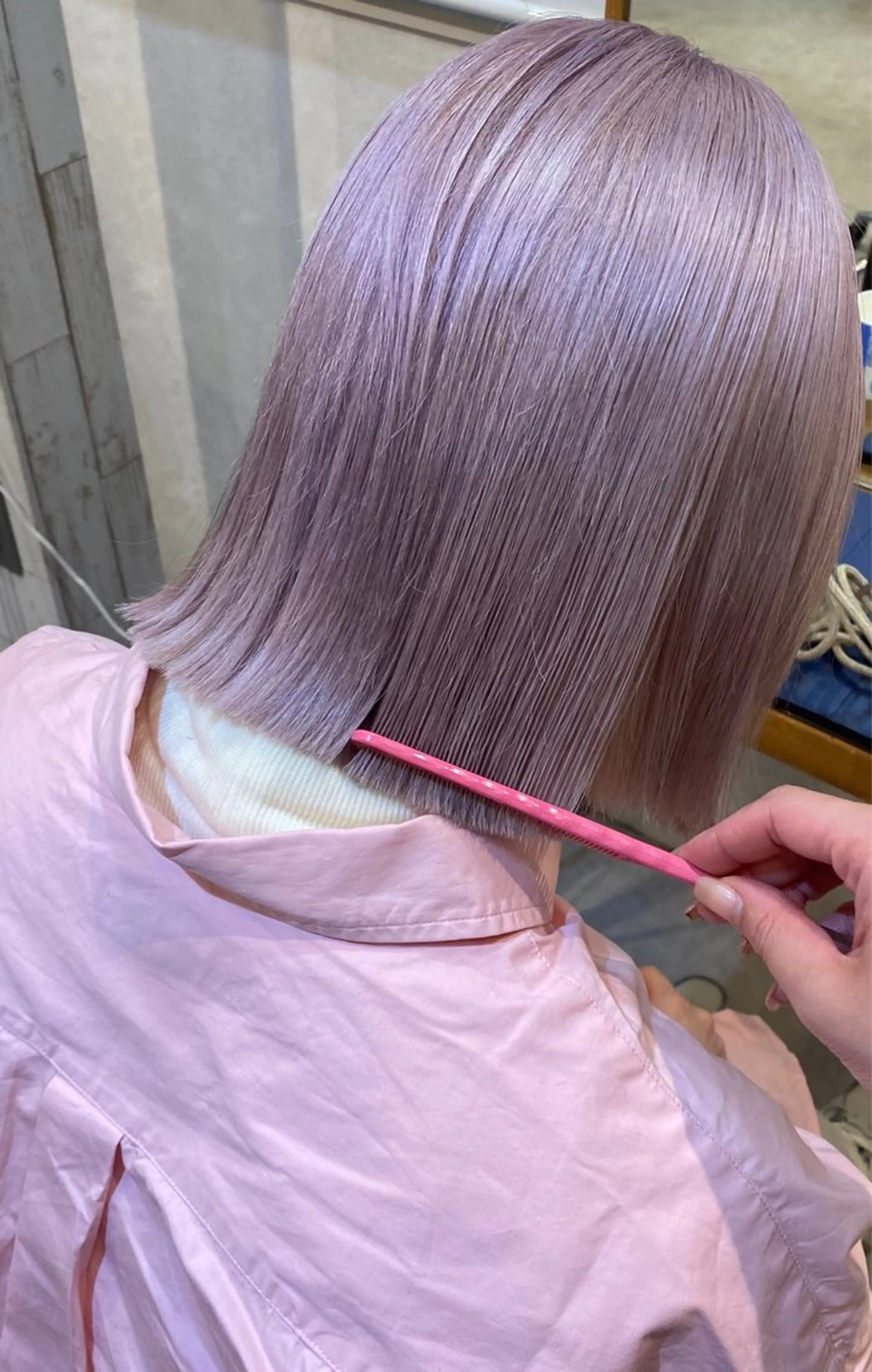 ミディアム カラー ピンクカラー パープルカラー Zina 梅田店 レイヤー/Miyuのヘアスタイル