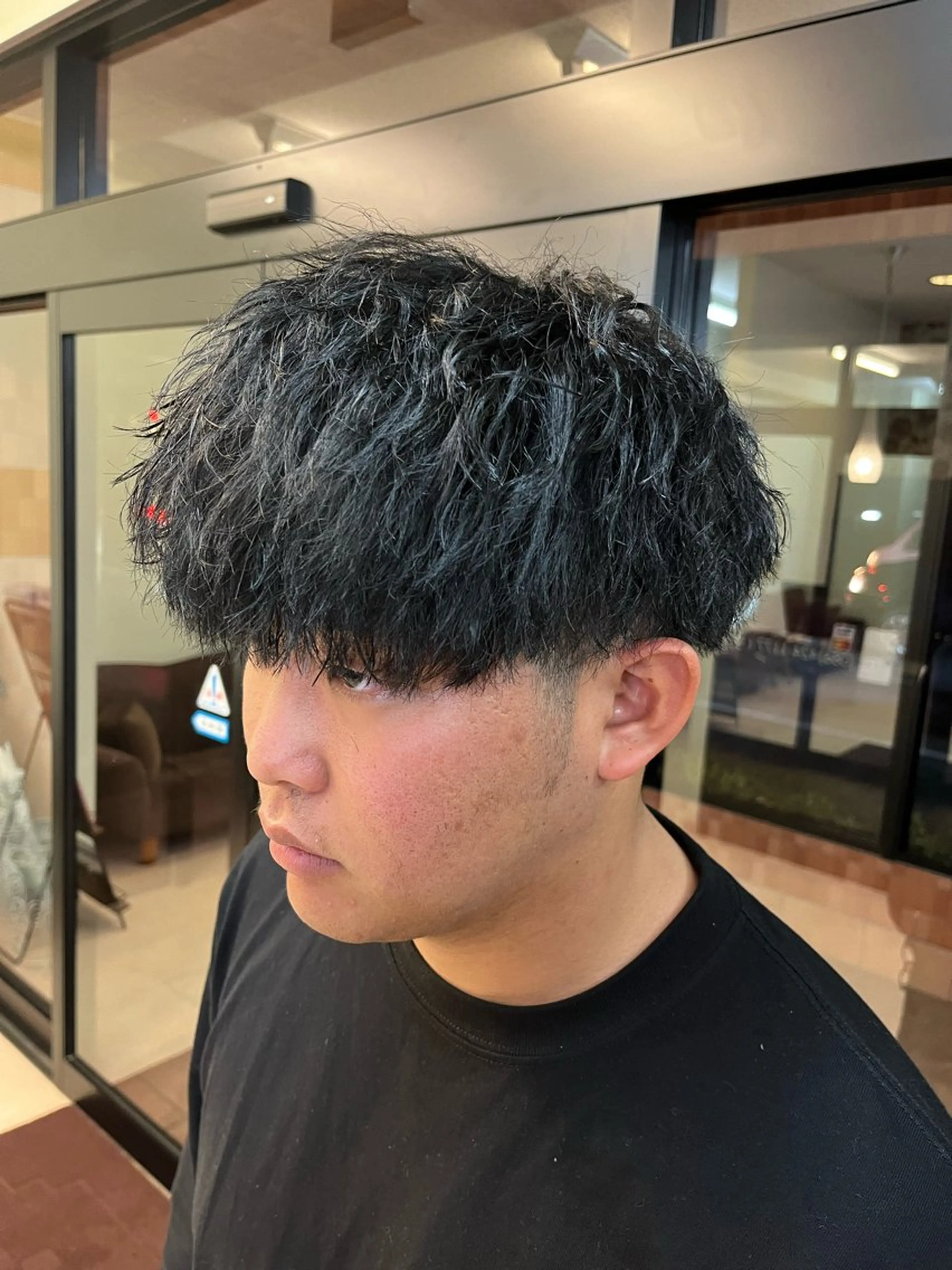 ショート パーマ メンズ メンズパーマ ツイストスパイラルパーマ スパイラルパーマ 樋口智士/倉敷/中庄 /縮毛矯正/髪質改善のヘアスタイル