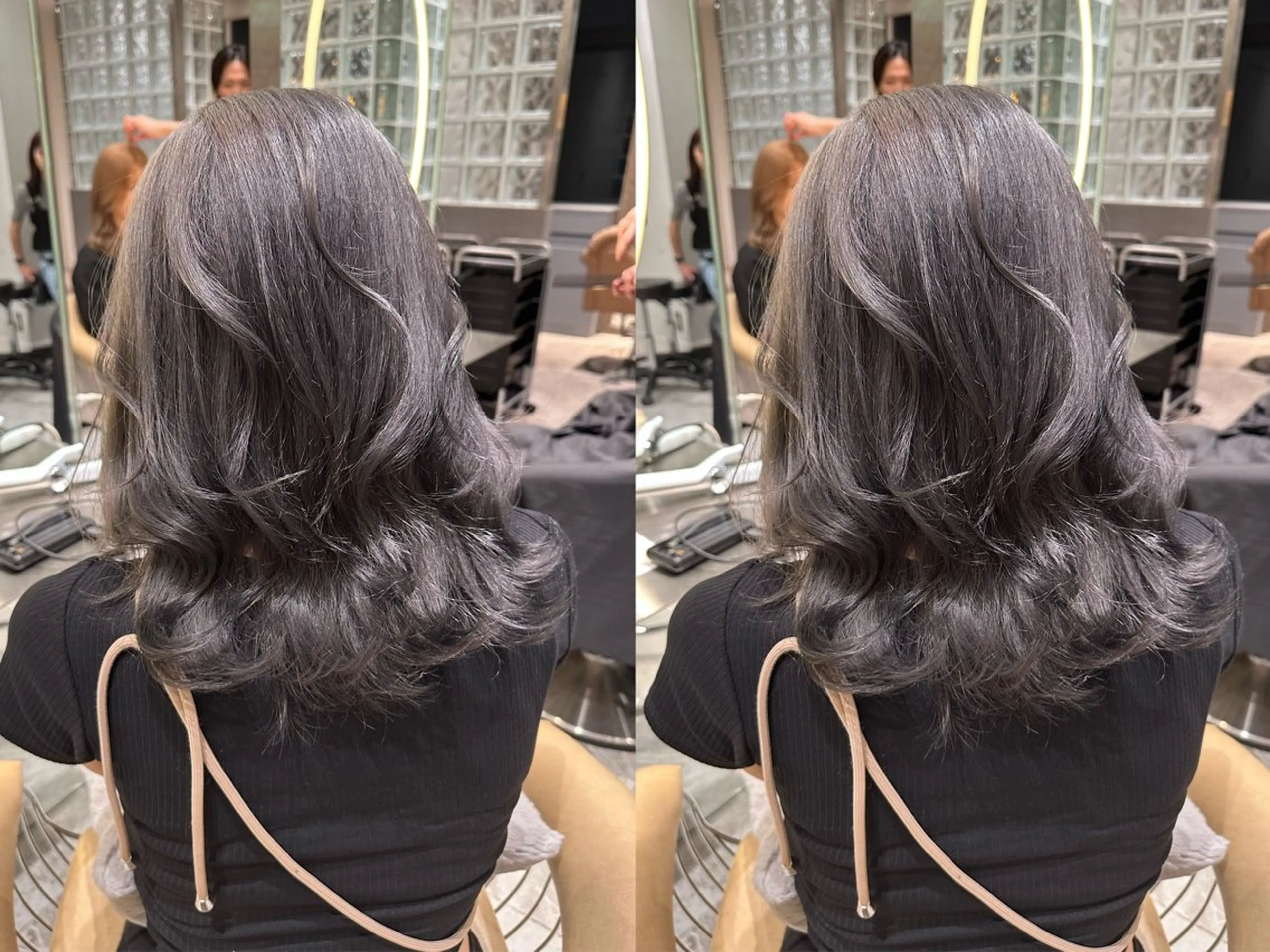 カラー ゆらんちょ/ブリーチ 無w/縮毛矯正/暖色のヘアスタイル