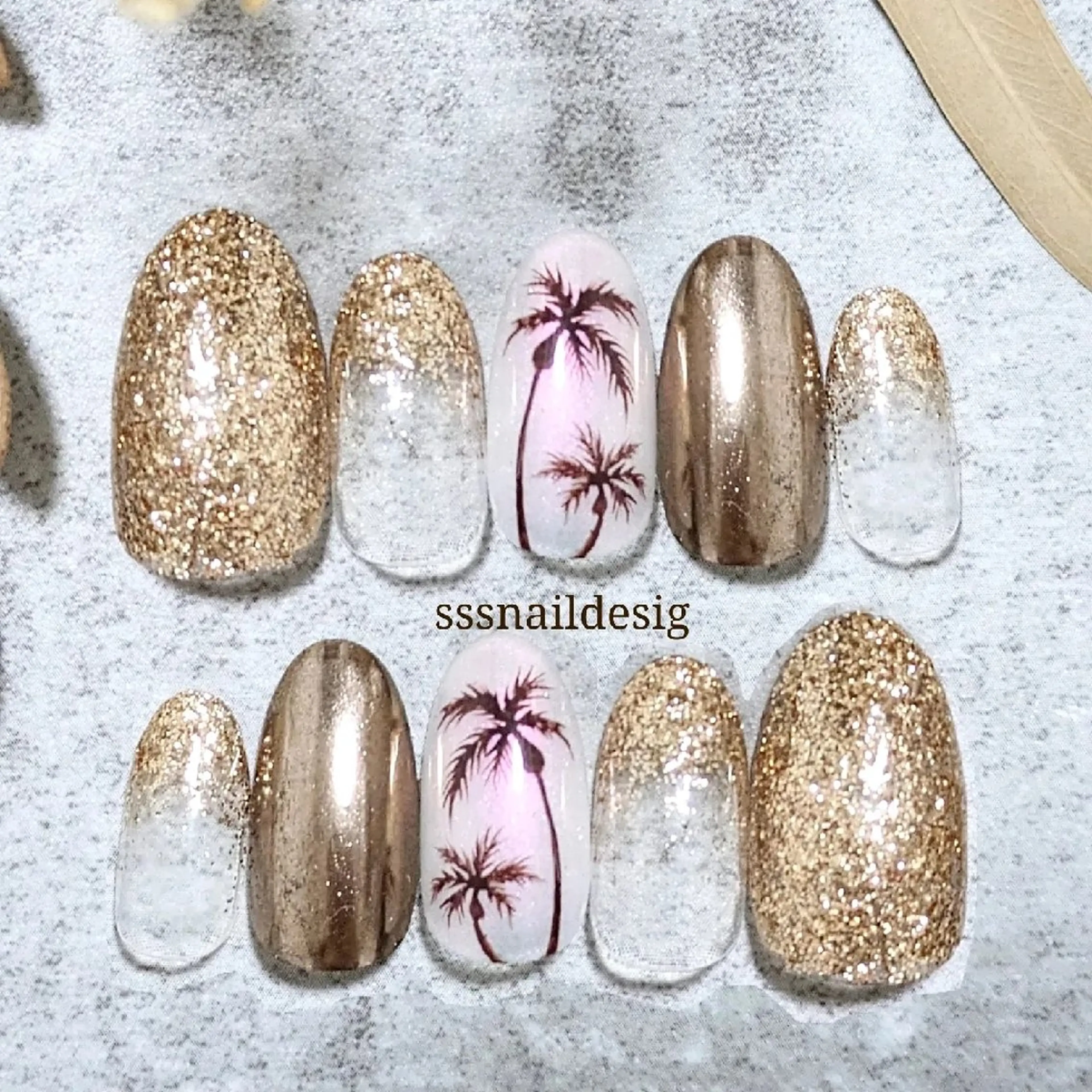 ネイル アートネイル 夏ネイル ハンドネイル 塩見 聖子のネイルデザイン