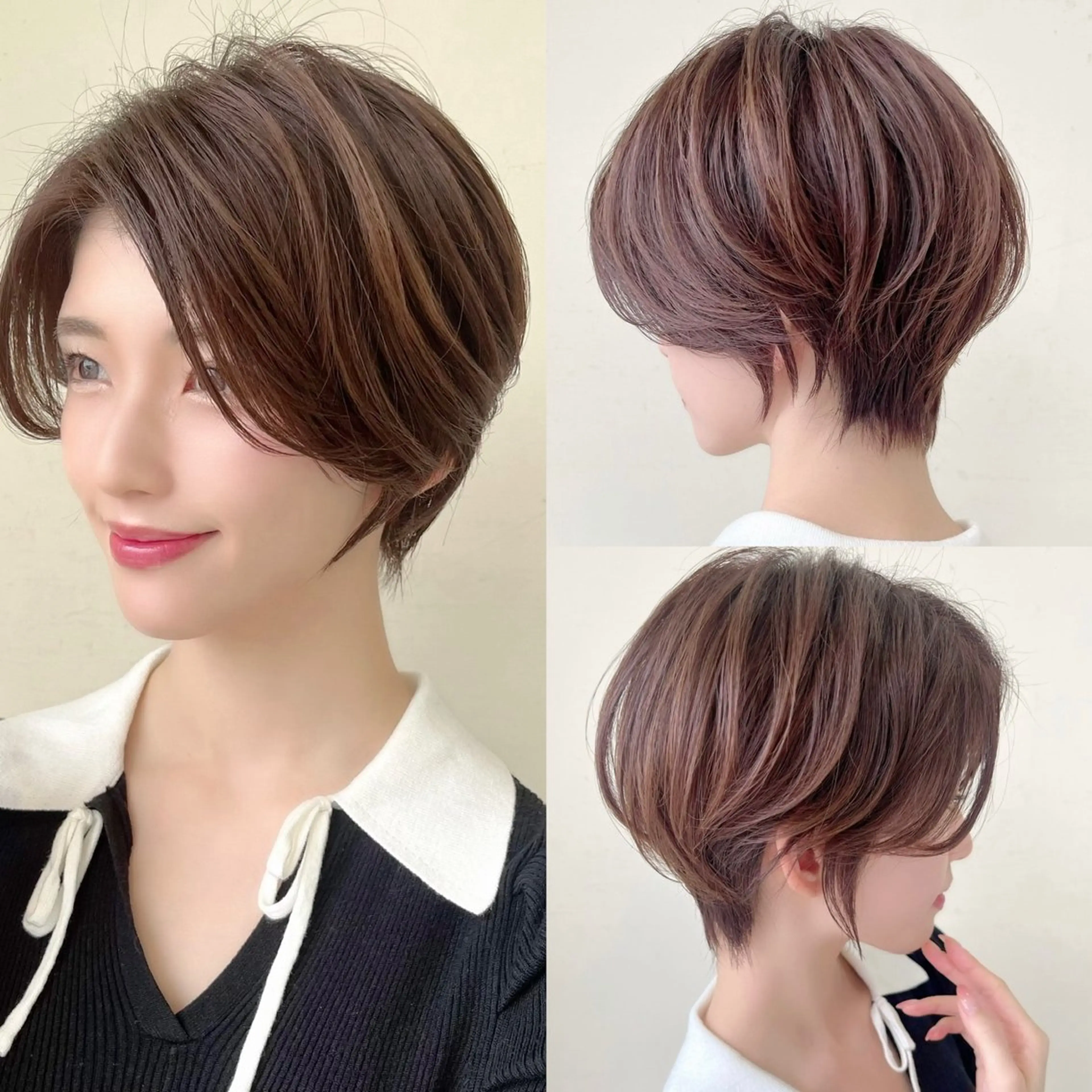 ショート カラー ミセス ショートヘア クローバー八木店所属・白髪ぼかし/ショート 福原ないとのヘアスタイル