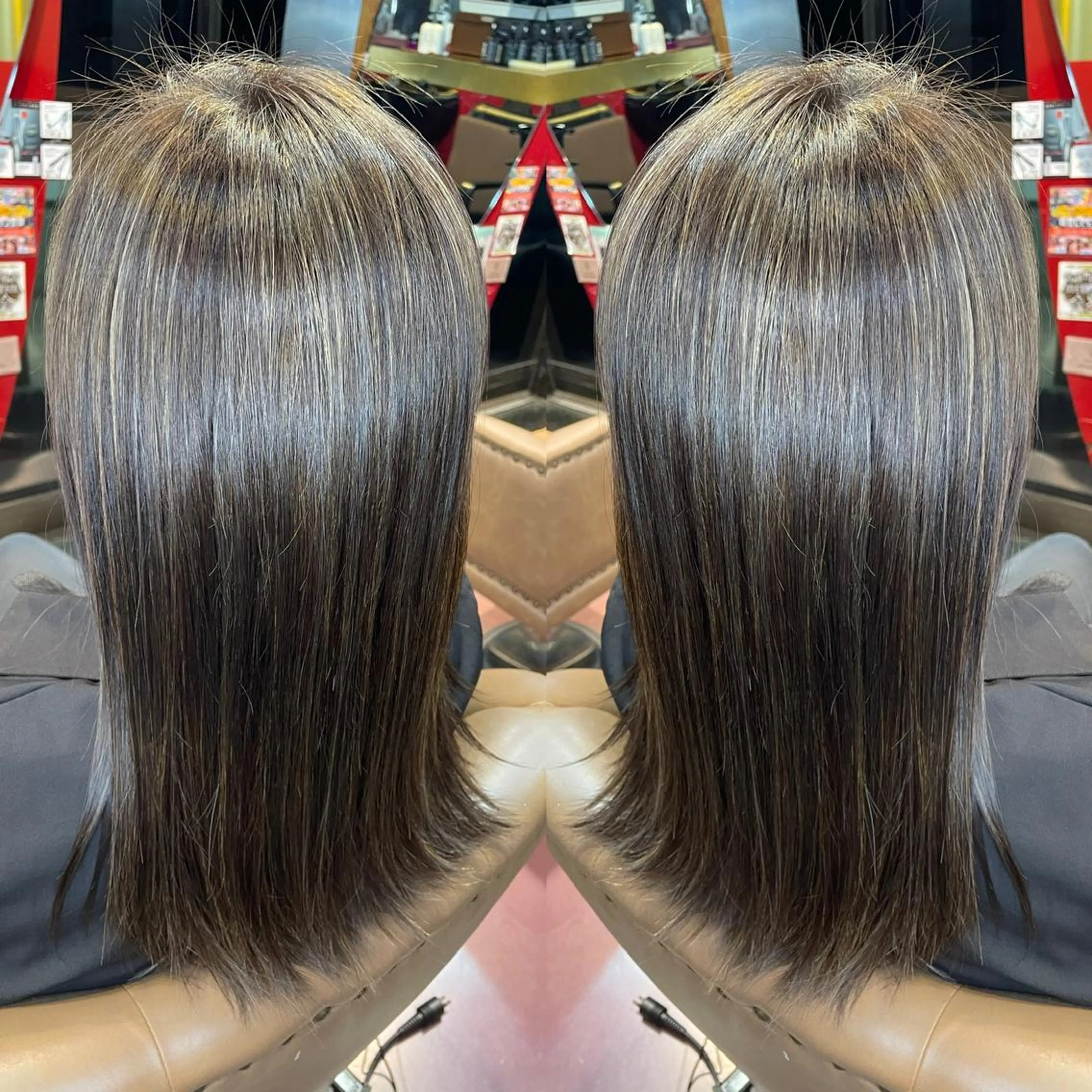 セミロング カラー ハイライトカラー ハイライト 👑派手髪/カット 👑ANRYのヘアスタイル