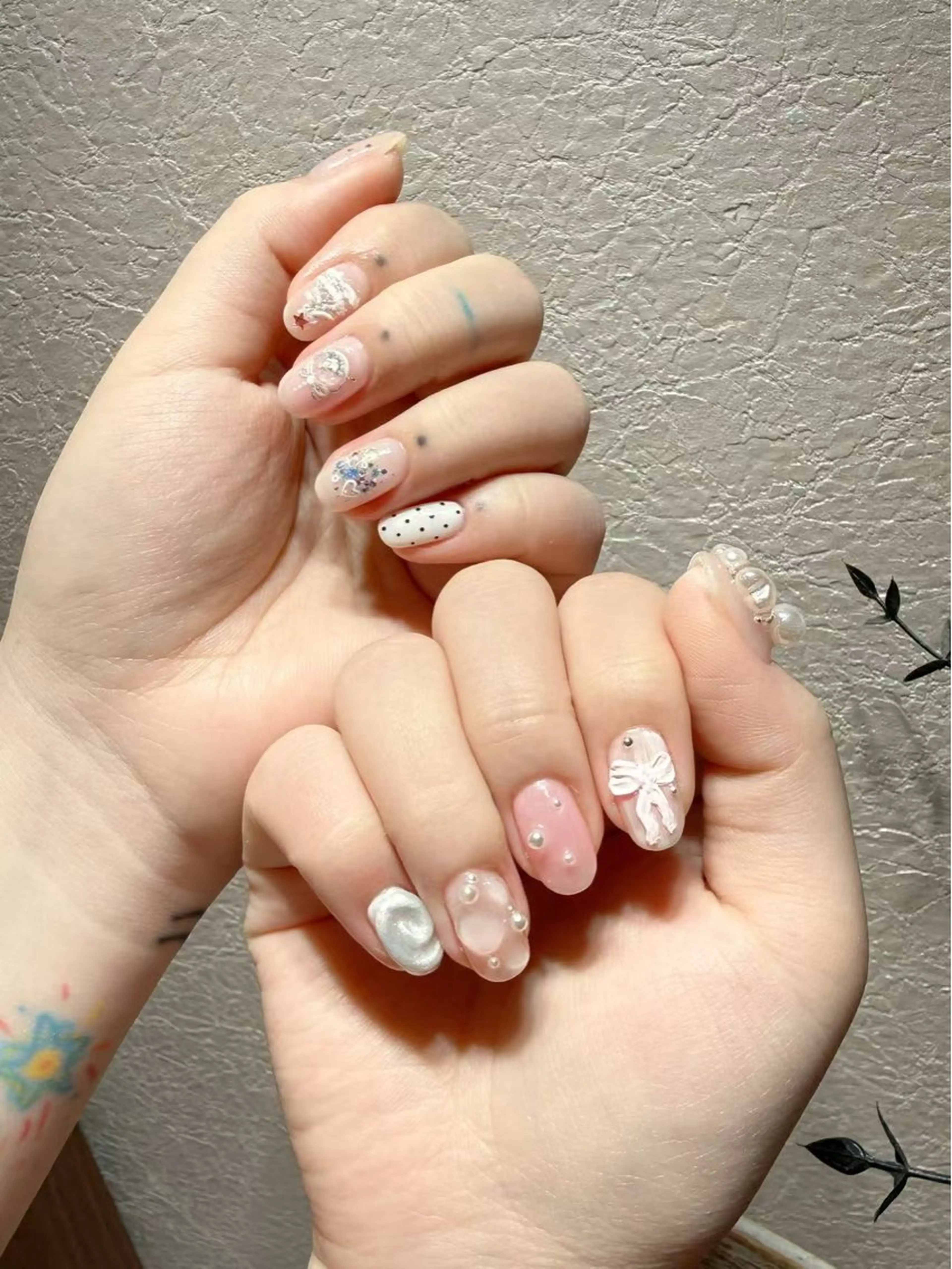 ネイル アートネイル フットネイル ジェルネイル ハート マグネットネイル Babarla Nailのネイルデザイン