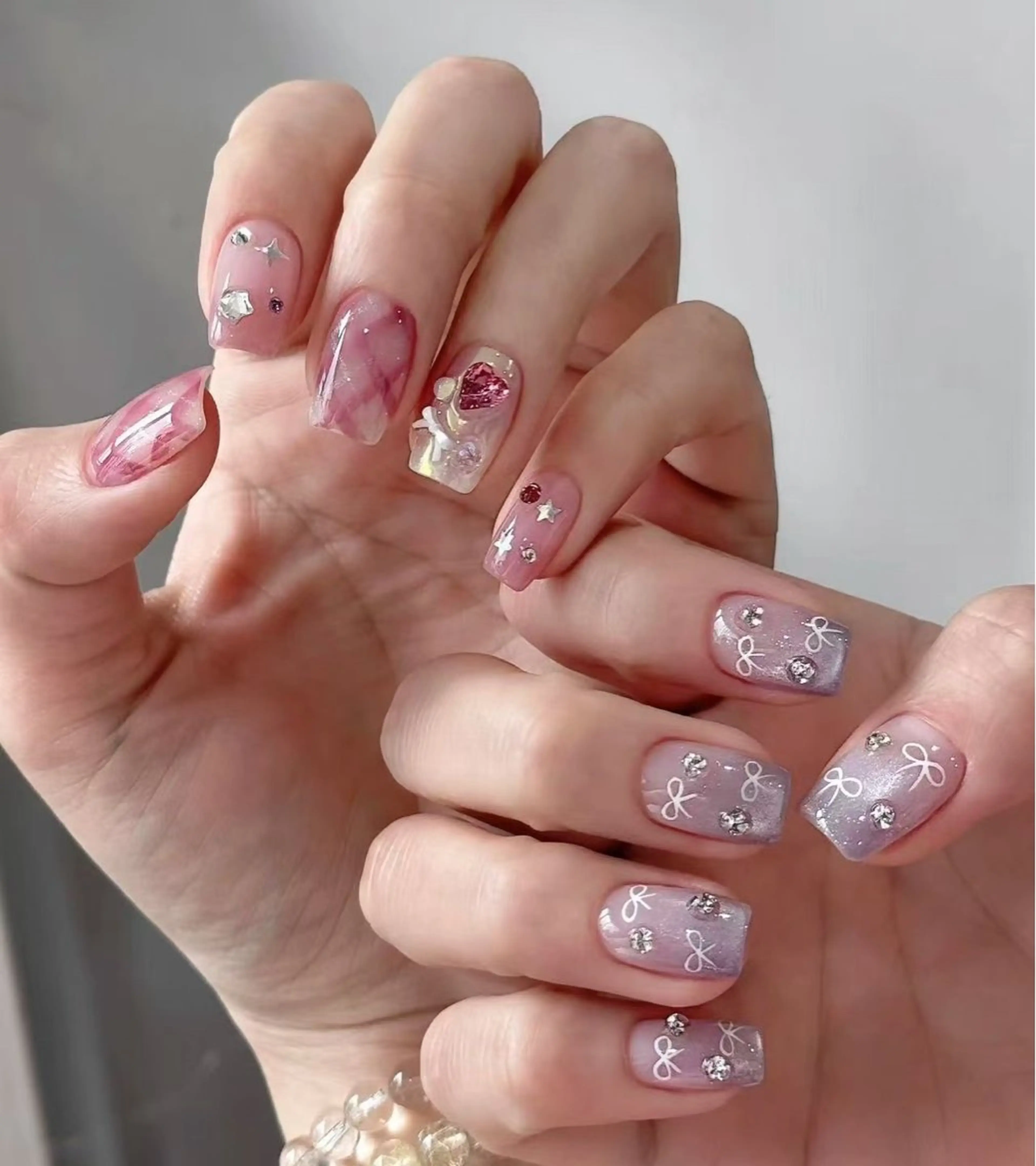 ネイル オーロラネイル フラワーネイル フットネイル フレンチネイル ジェルネイル ハンドネイル BabyYouMi ねねのネイルデザイン