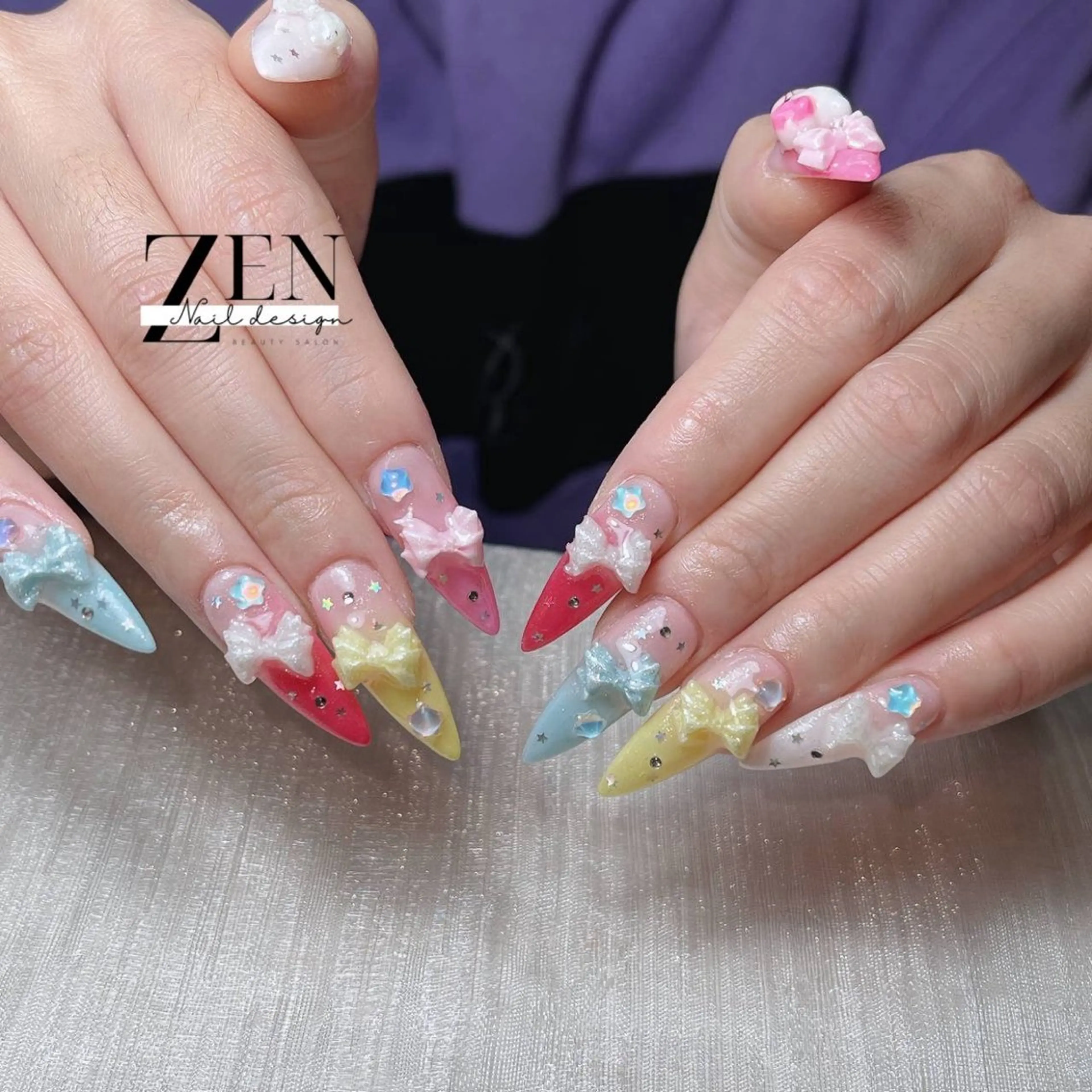 ネイル チークネイル 長さ出し フレンチネイル 韓国ネイル マグネットネイル ハンドネイル Zen Nail Design 池袋のネイルデザイン