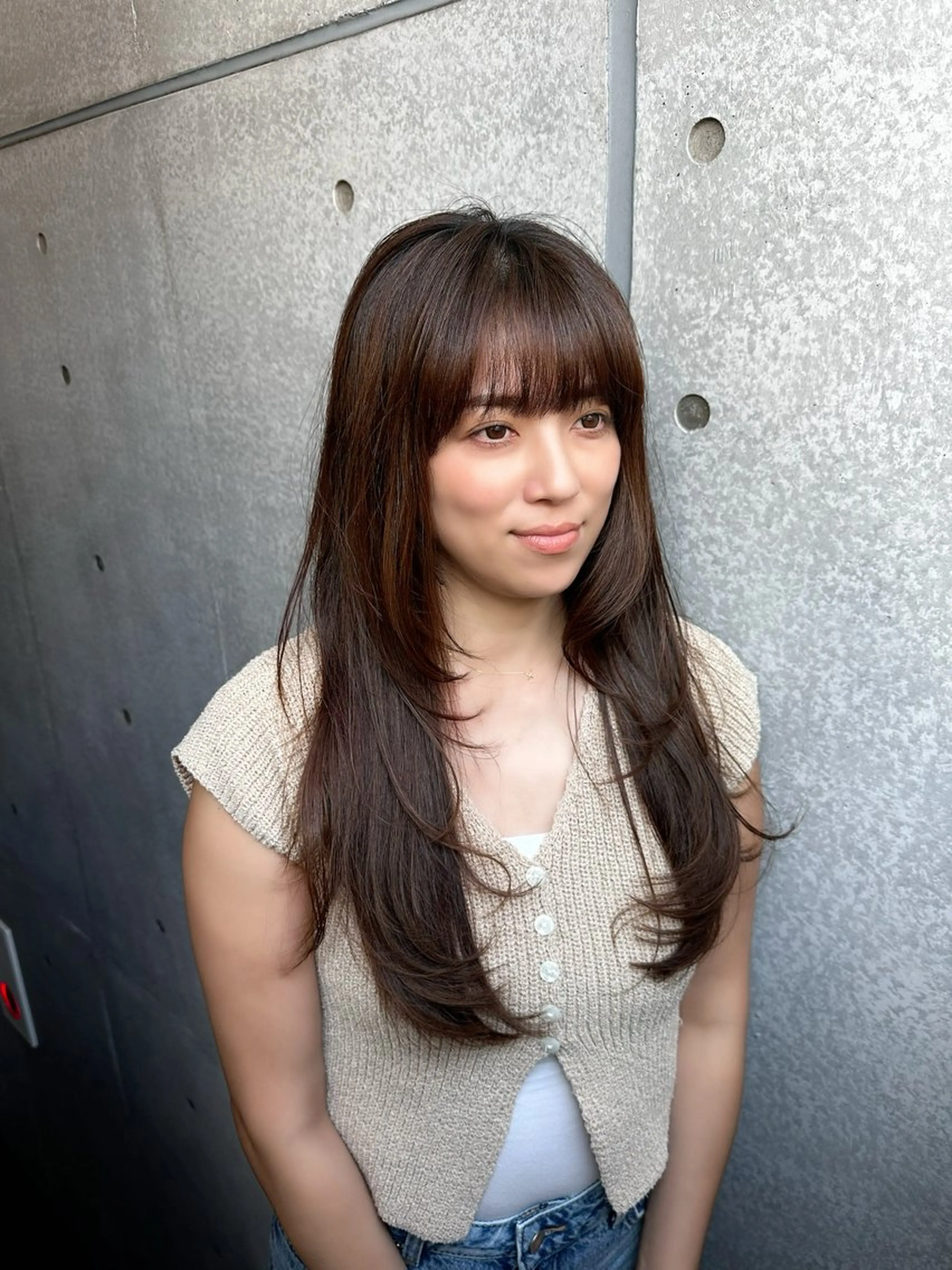 ロング カラー パーマ ヘアアレンジ メンズ キッズ 小顔顔まわり/ レイヤーカット🌿のヘアスタイル