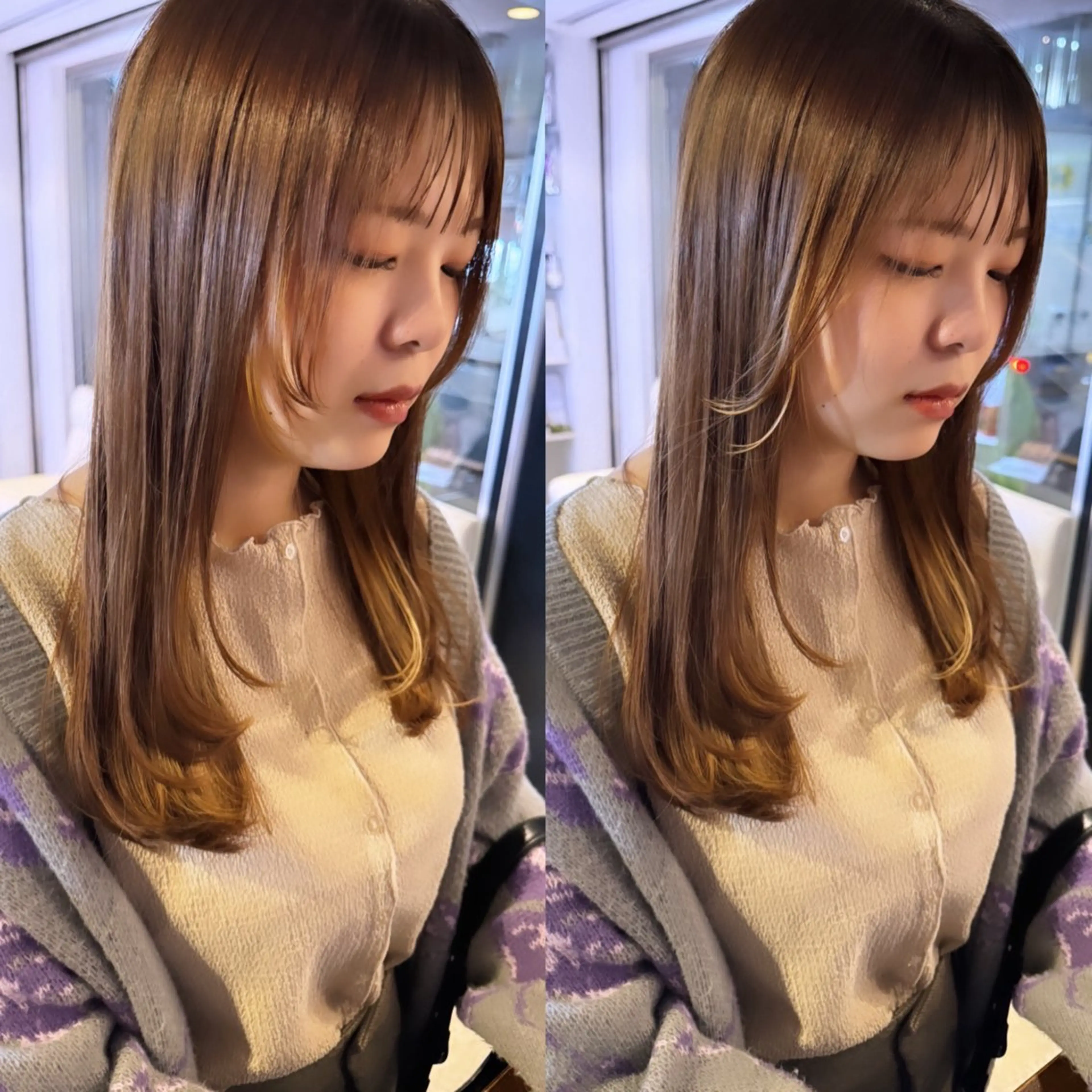 ロング カット ヘアカラー 透明感カラー🌱 🍑天野琴音🍑のヘアスタイル