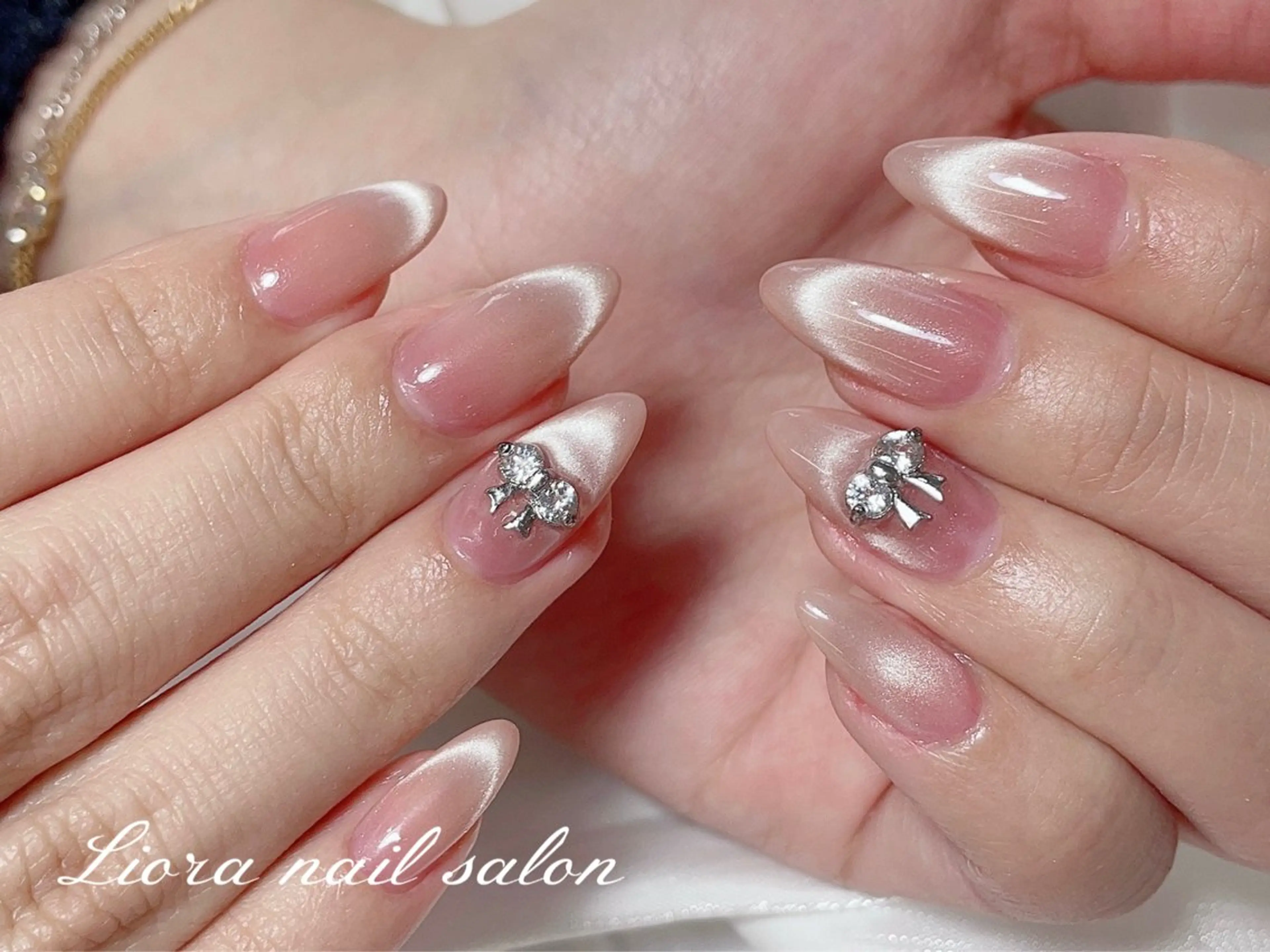 ネイル チークネイル フットネイル フレンチネイル ジェルネイル ガーリー ハンドネイル Liora nail 2のネイルデザイン