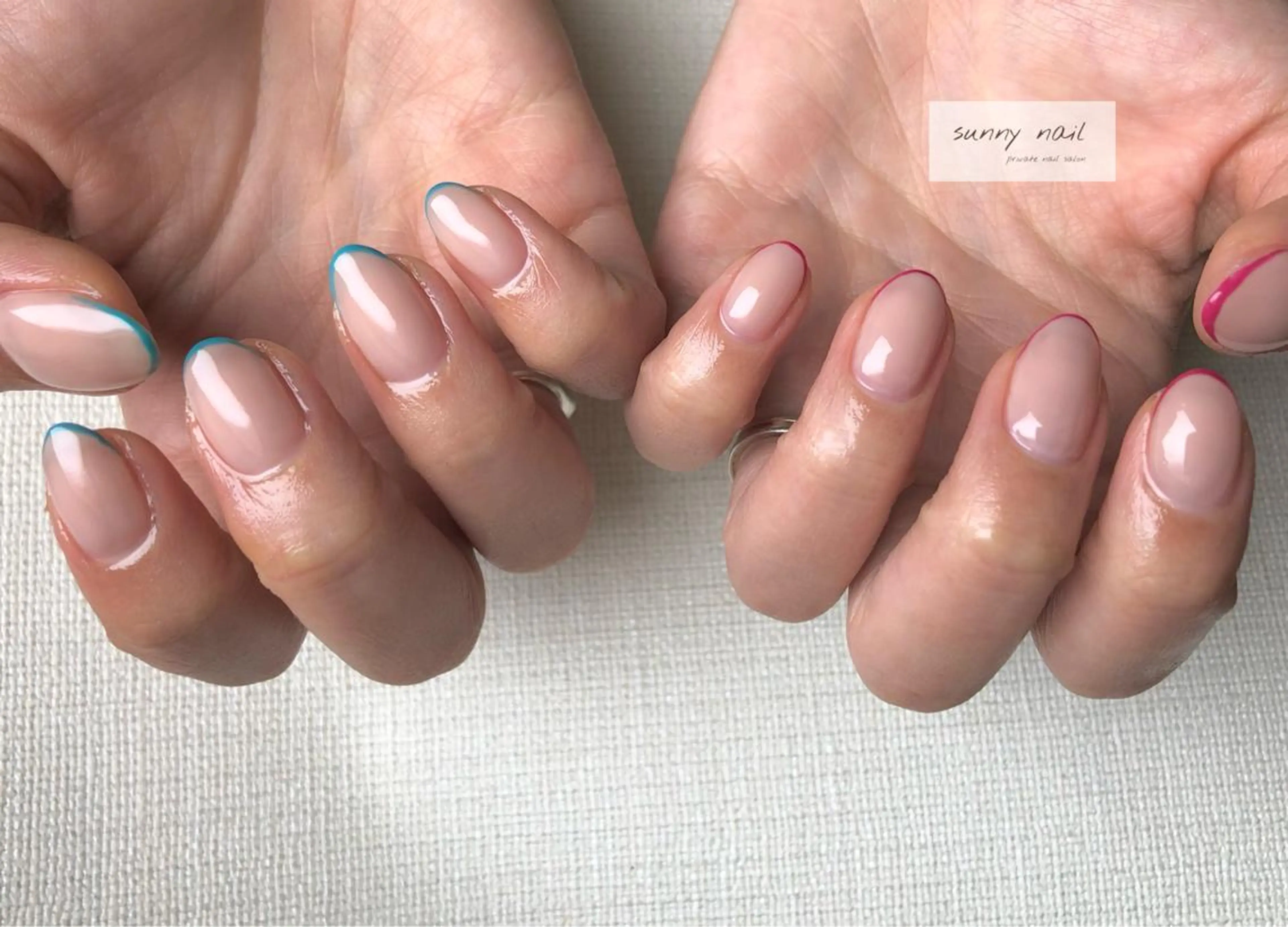 ネイル カジュアル フレンチネイル ジェルネイル ニュアンスネイル パラジェル sunny nailのネイルデザイン