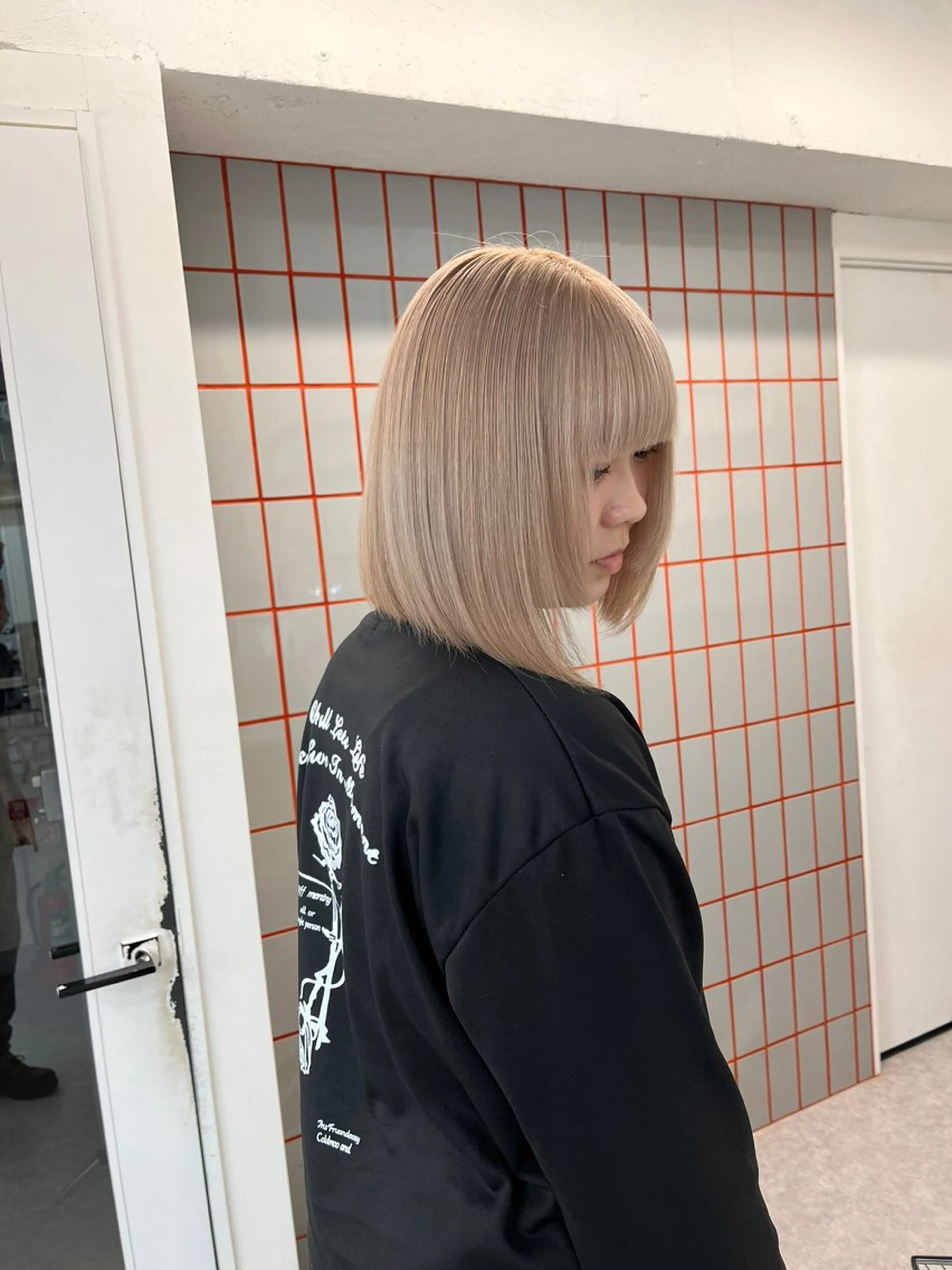 セミロング カラー PELE所属・カットモデル無料‪ レイヤー、ボブ森龍哉のヘアスタイル