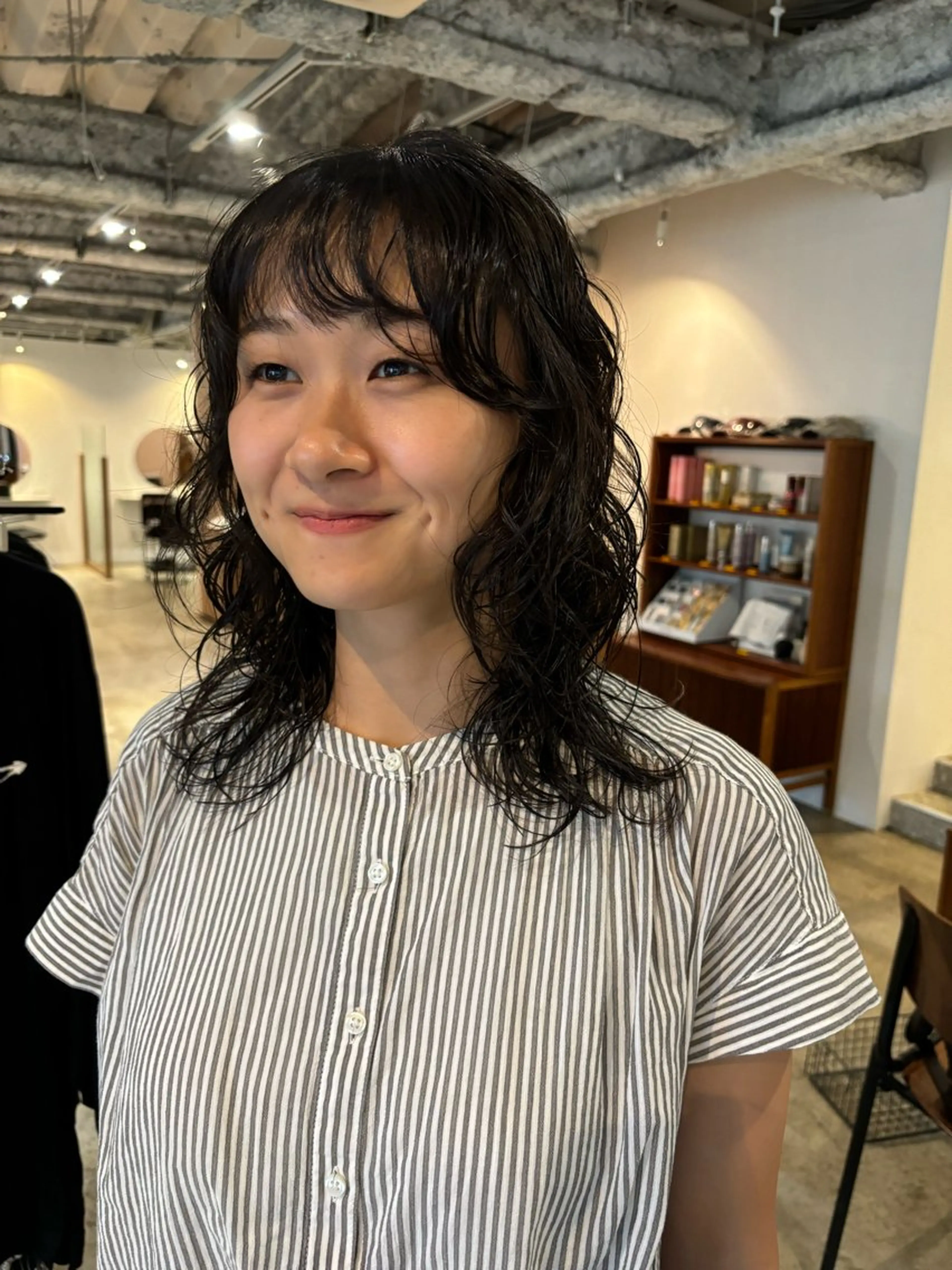 ミディアム カラー パーマ カット パーマ トリートメント Hayashi Shioriのヘアスタイル