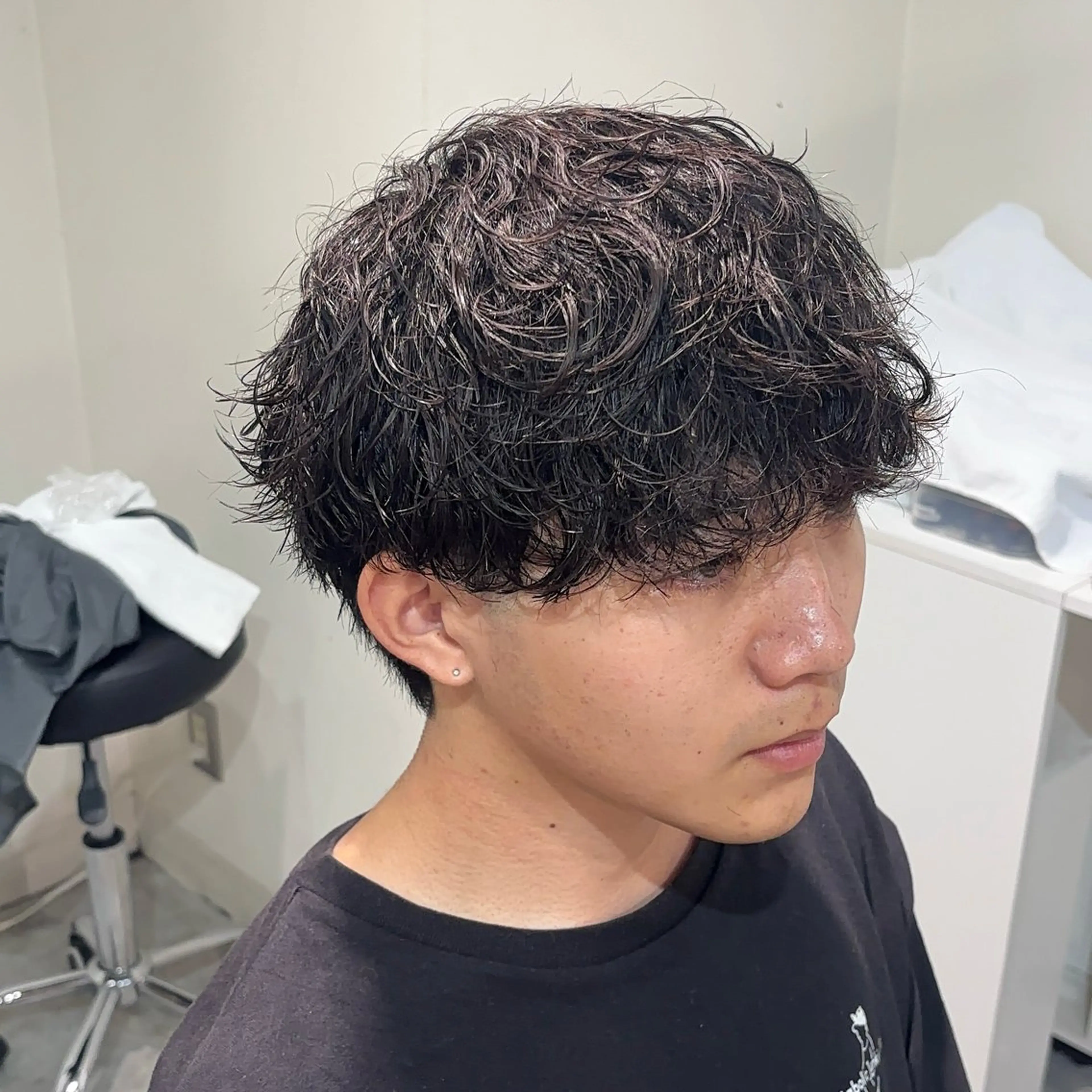パーマ メンズ マッシュ メンズパーマ 刈り上げ カット パーマ 縮毛矯正/メンズ パーマ/岩名新大のヘアスタイル