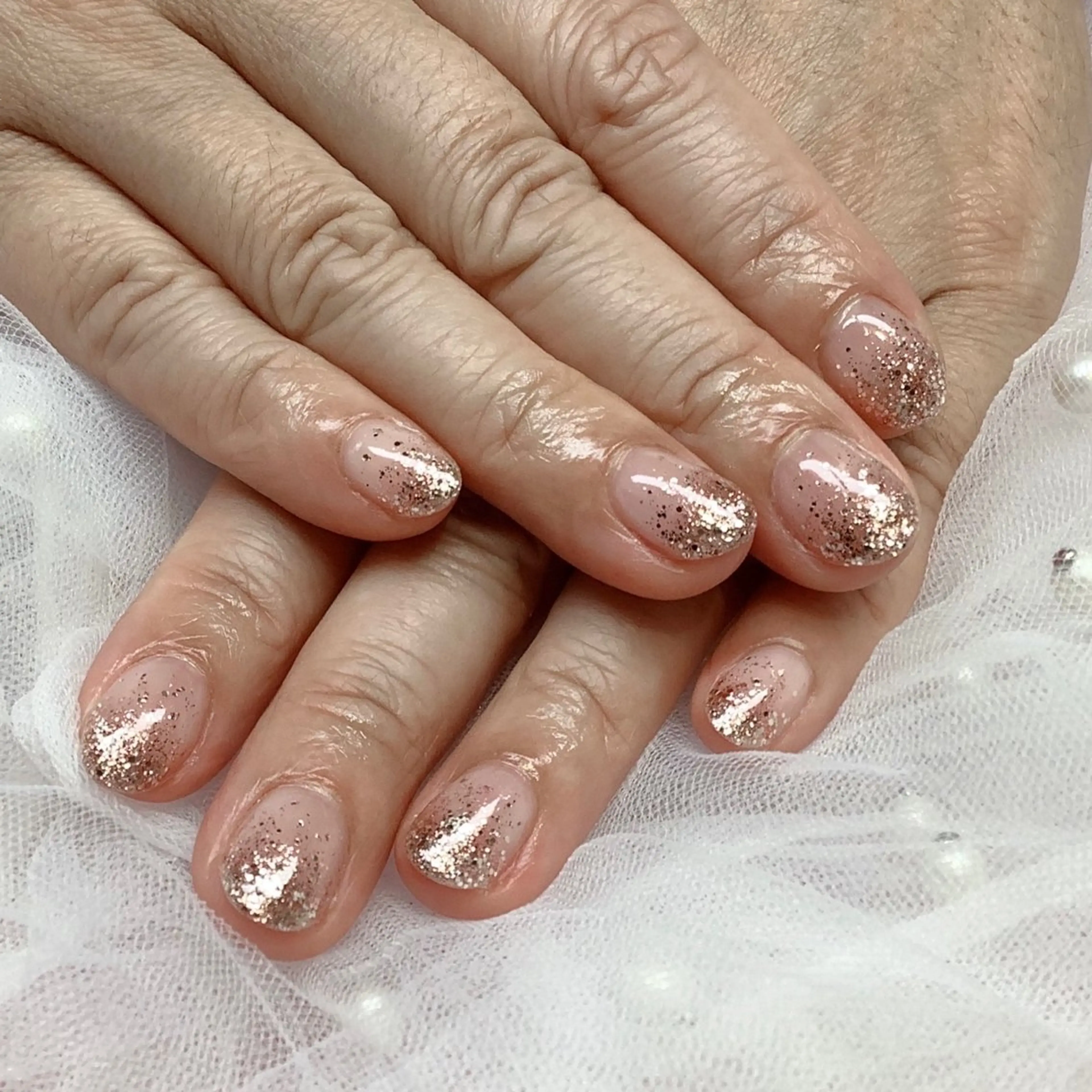 ネイル ジェルネイル グラデーション ラメ(グリッター) ラメグラデーション ピンク タムラ ハンナのネイルデザイン