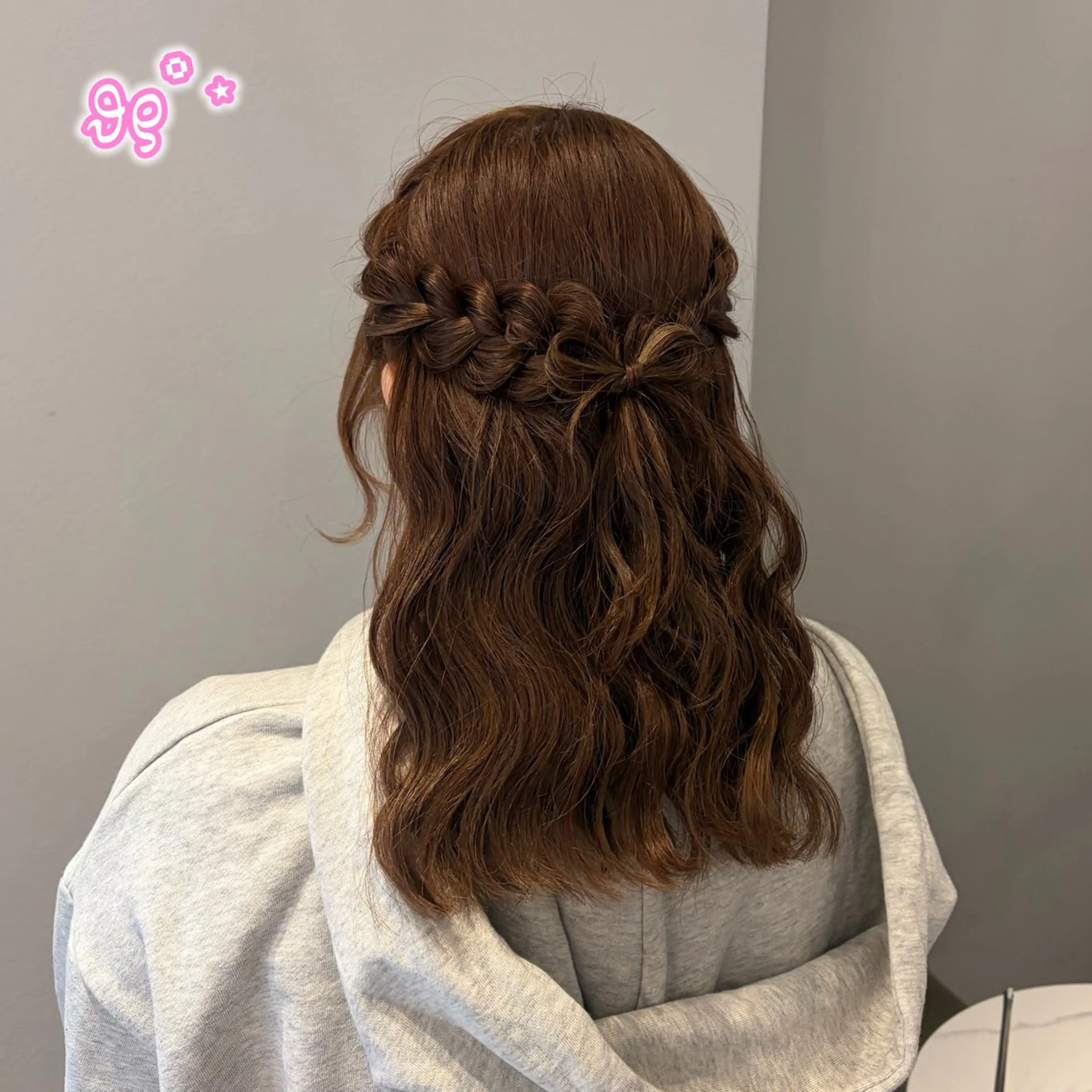 ヘアアレンジ ハーフアップ ヘアセット 顔周り/ガーリー /ヘアメ/あつはのヘアスタイル