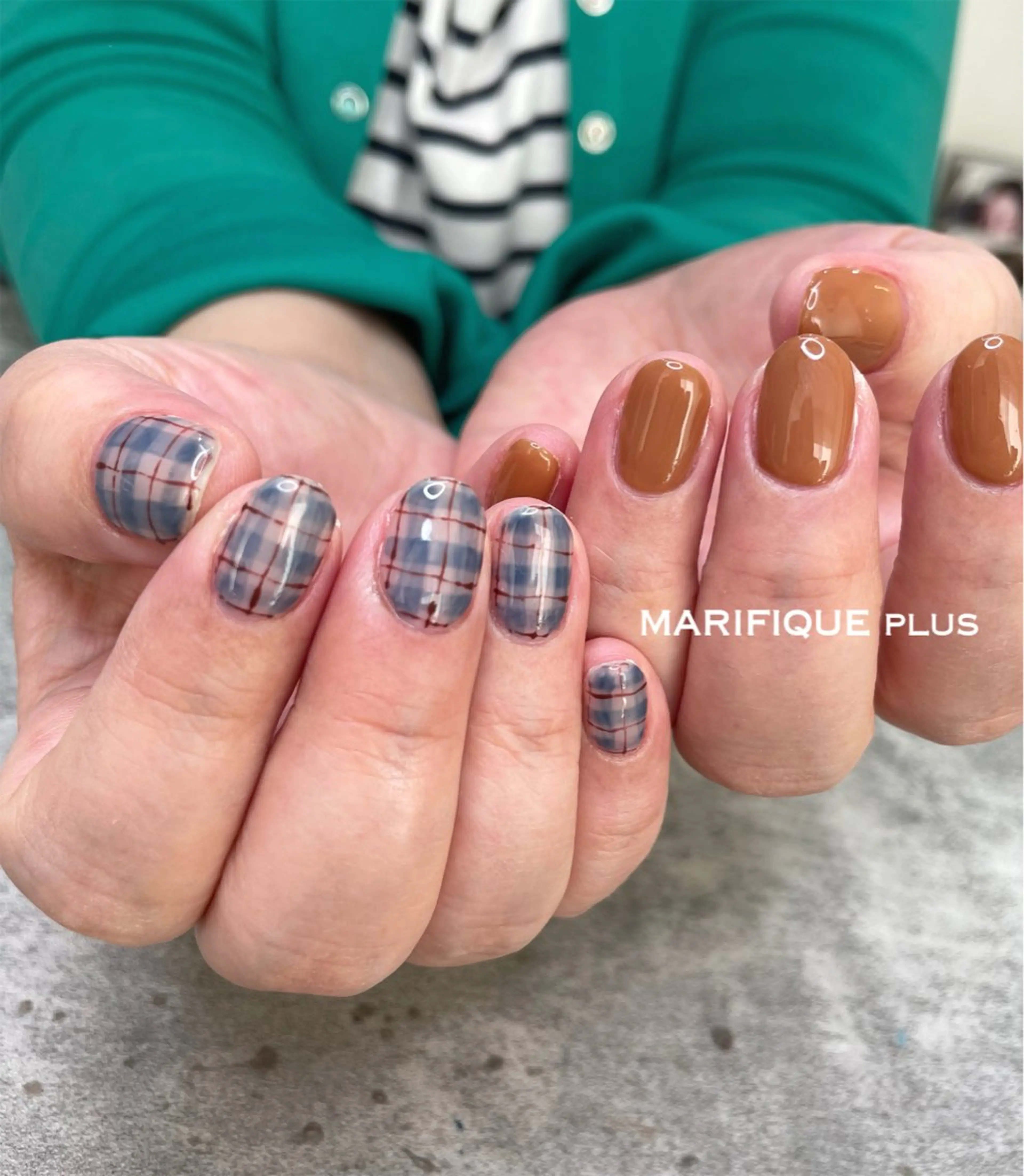 ネイル ブラウン バレンタイン ハンドネイル ma riのネイルデザイン