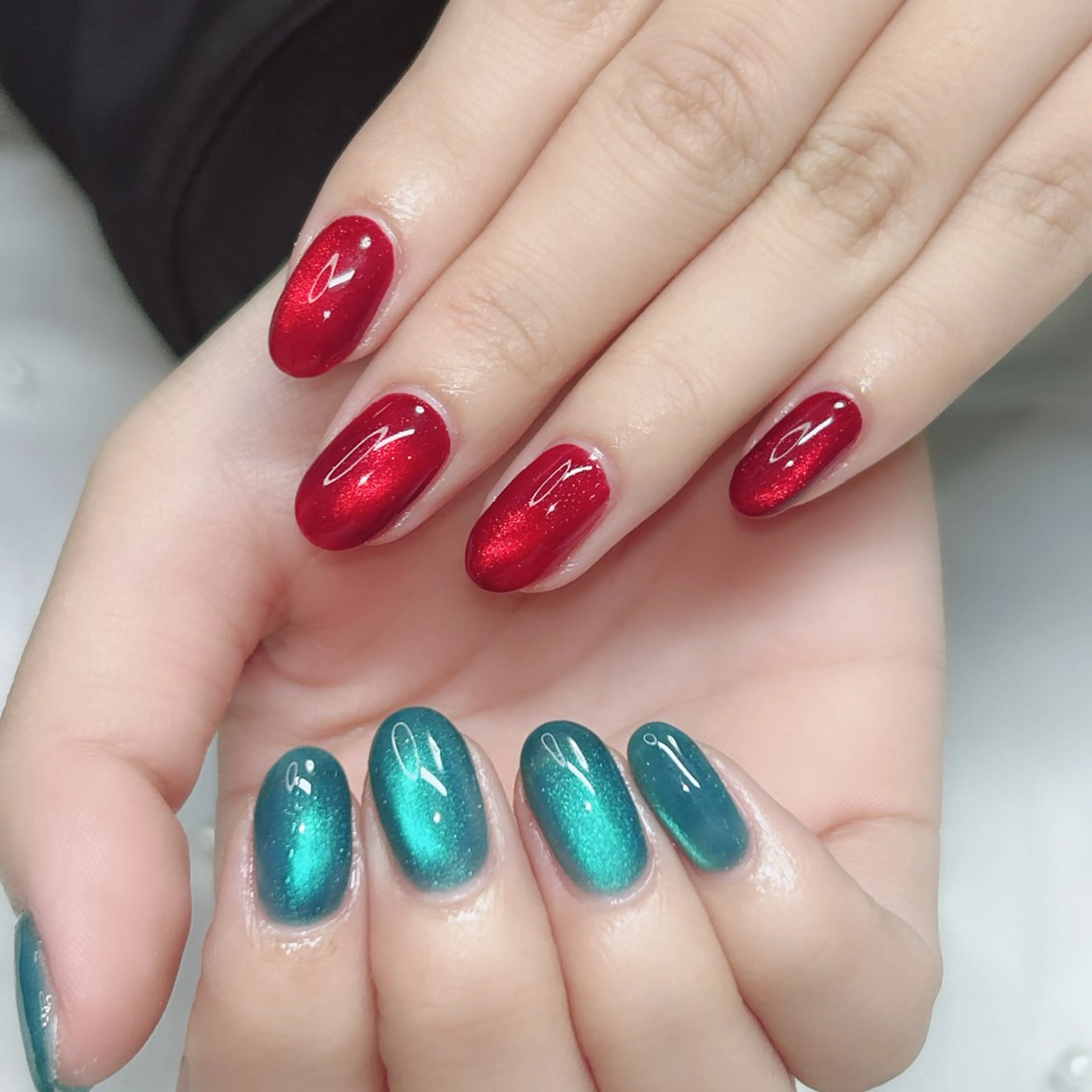 ネイル オーロラネイル ミラーネイル オフィスネイル ワンカラーネイル シンプルネイル ハンドネイル Cute Tips nailのネイルデザイン