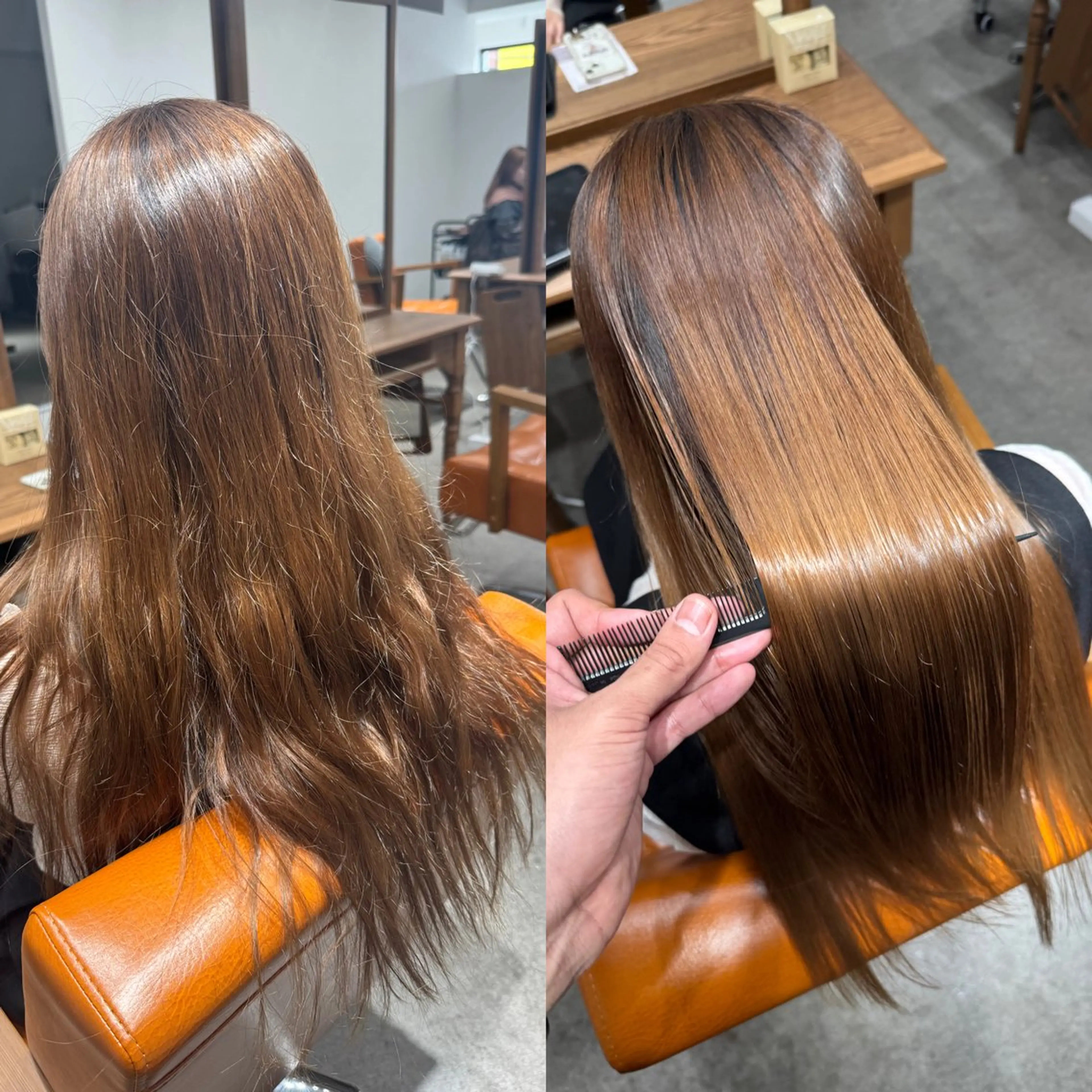 ロング カット 縮毛矯正 トリートメント 髪質改善縮毛✨ 泉谷彪芽のヘアスタイル