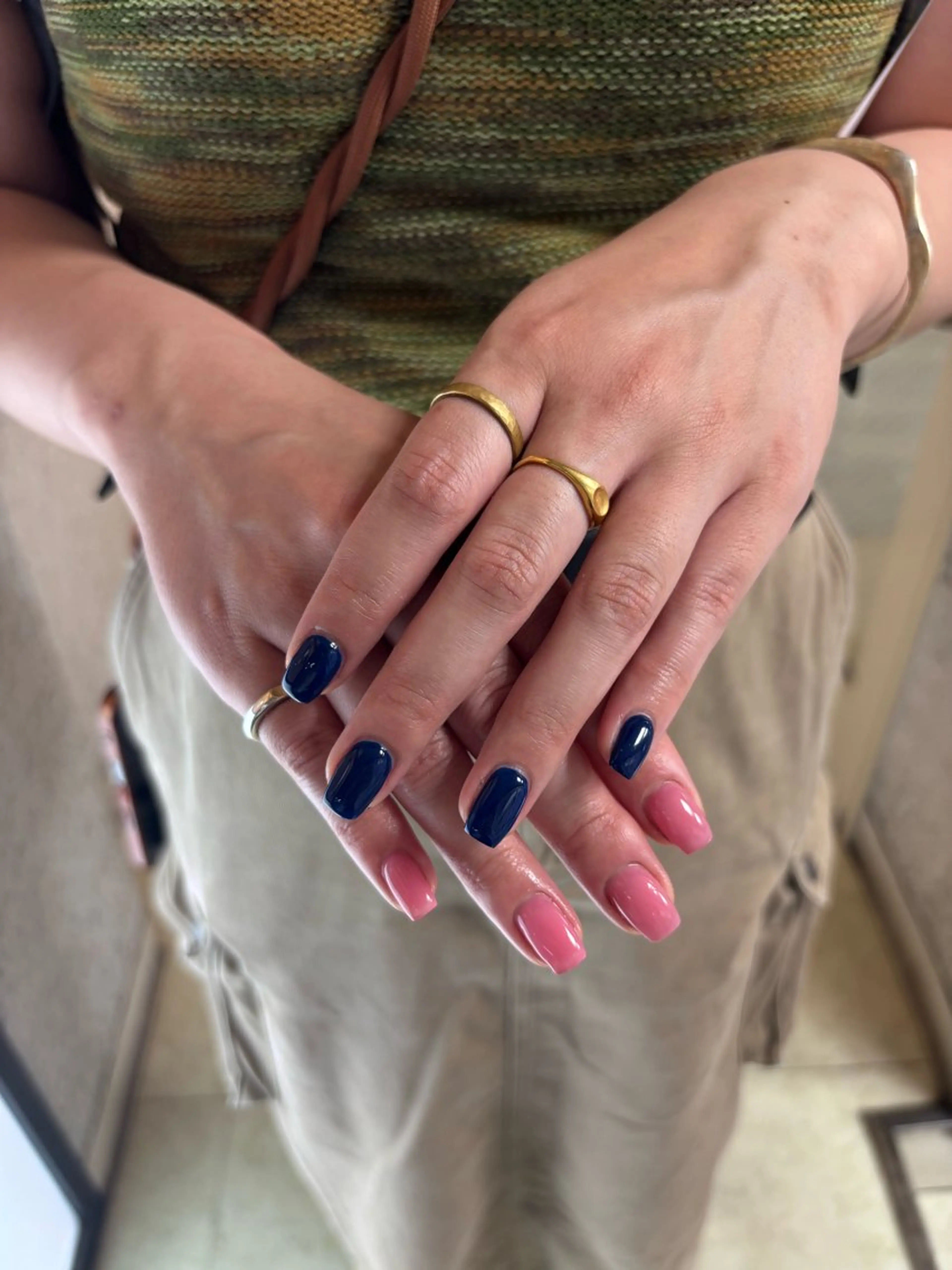 ネイル ネイビー ピンク Bianca浦和🍀 suminaのネイルデザイン
