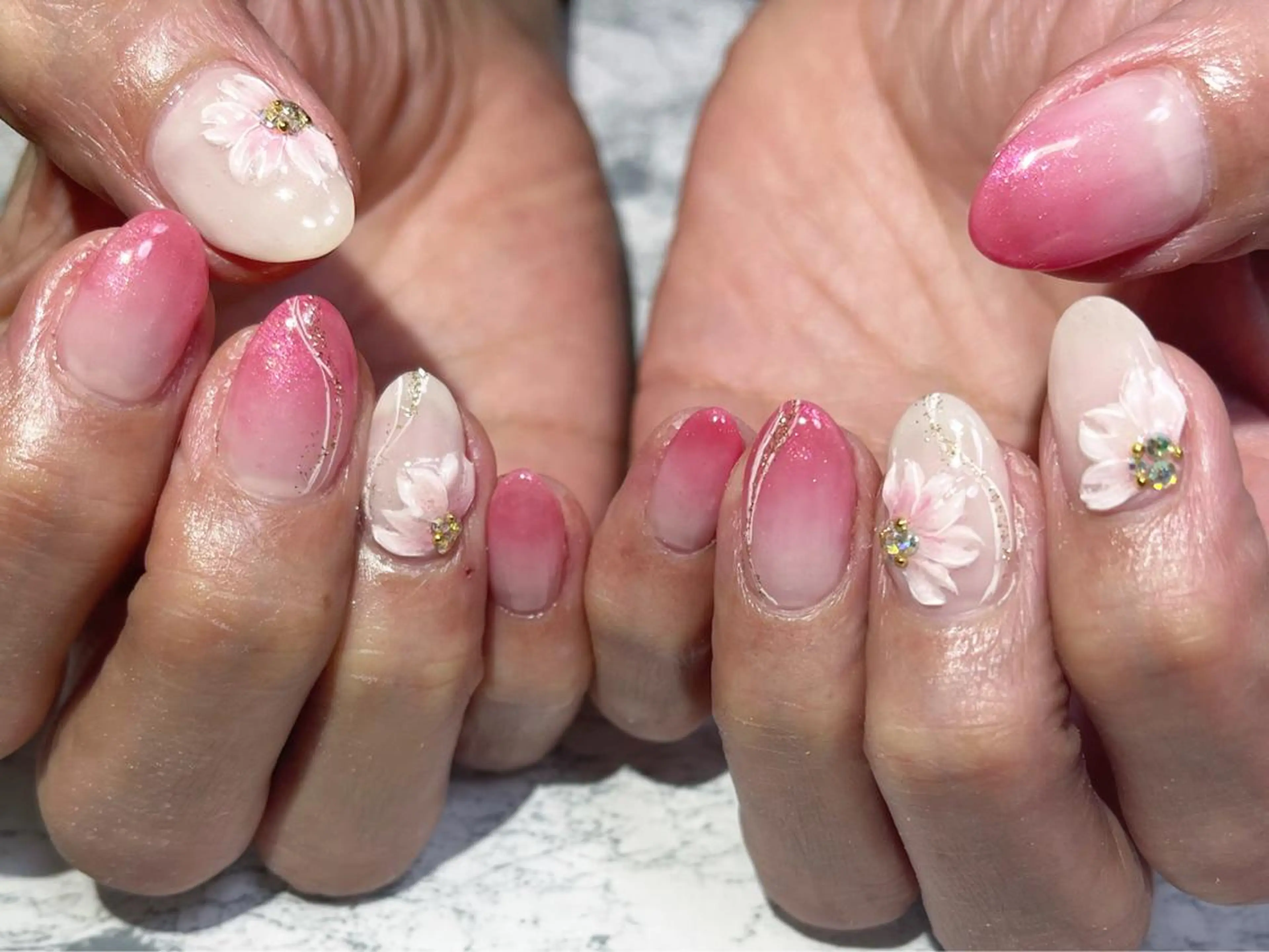 ネイル 桜ネイル フットネイル ニュアンスネイル シンプルネイル 春ネイル ネイル フフラ所属・nail fufla ♡yamane♡のネイルデザイン