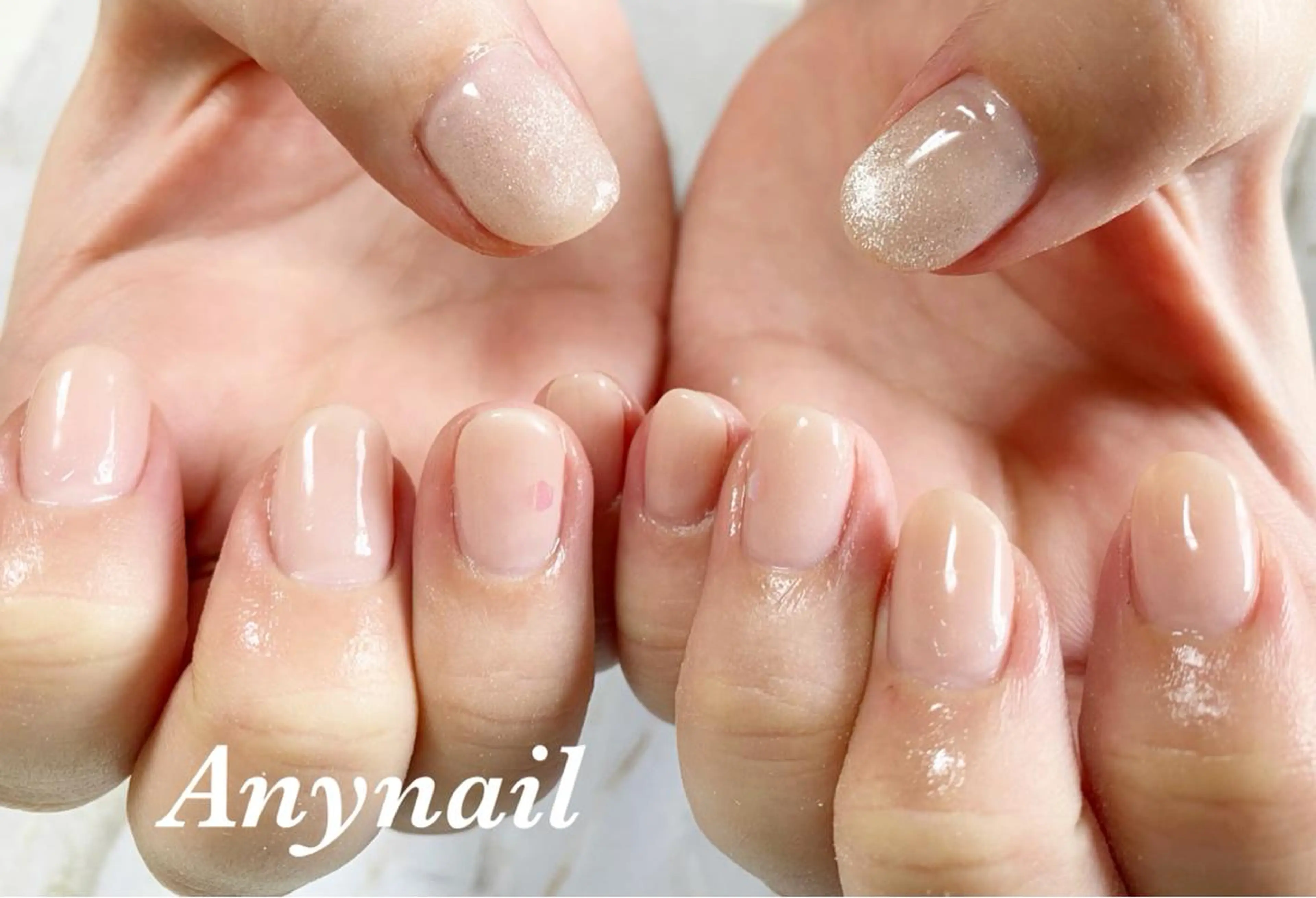 ネイル ブルー マグネットネイル オフィスネイル シンプルネイル 岩澤 恵子のネイルデザイン