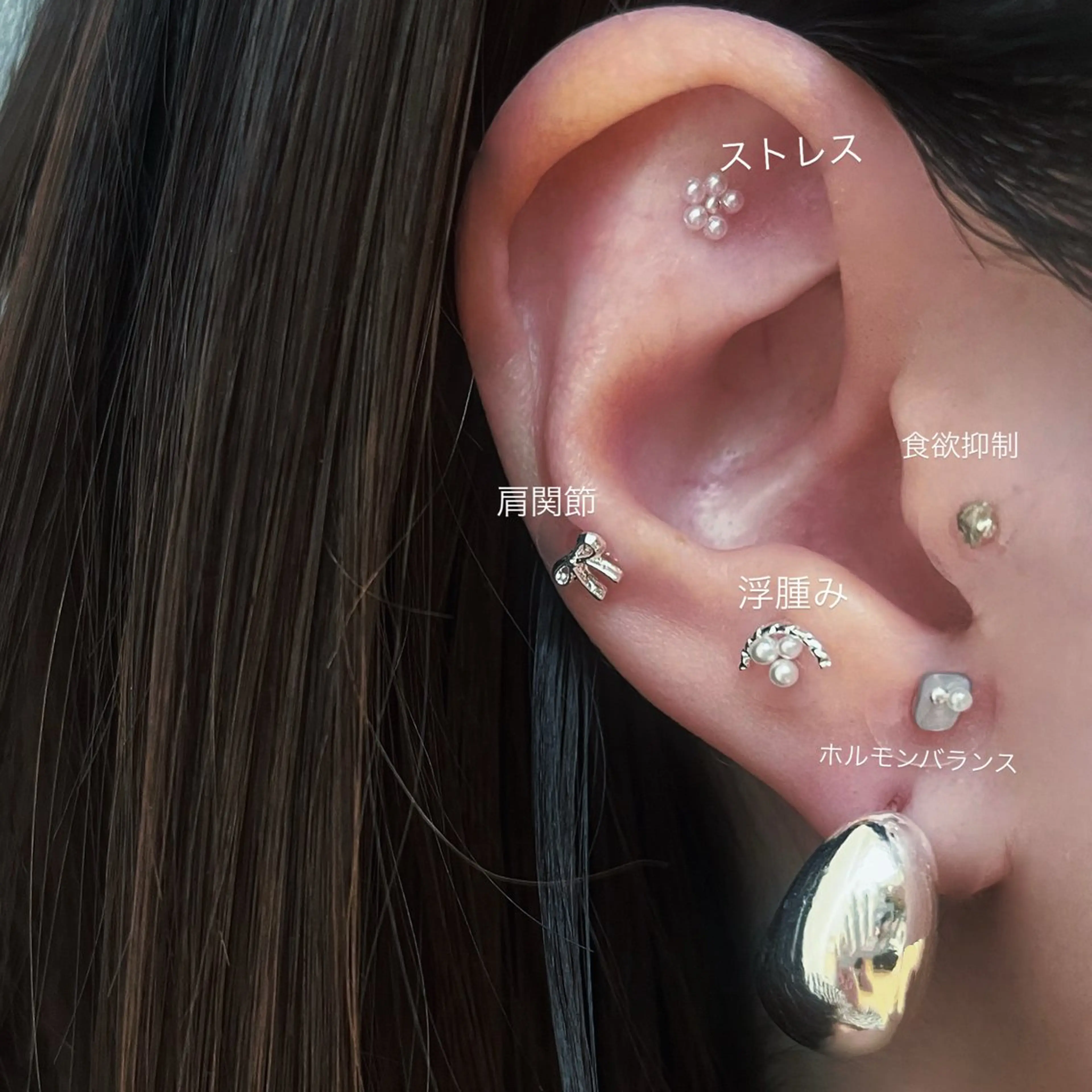 耳ツボジュエリーの写真